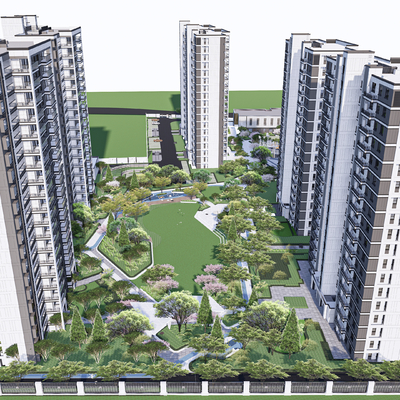 住宅小区景观su模型