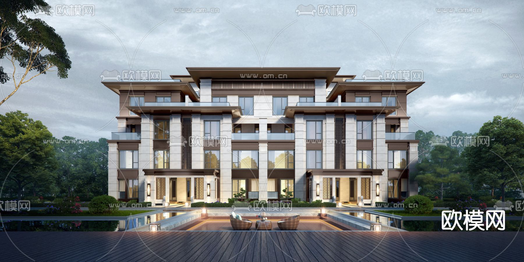 别墅外观3d模型下载