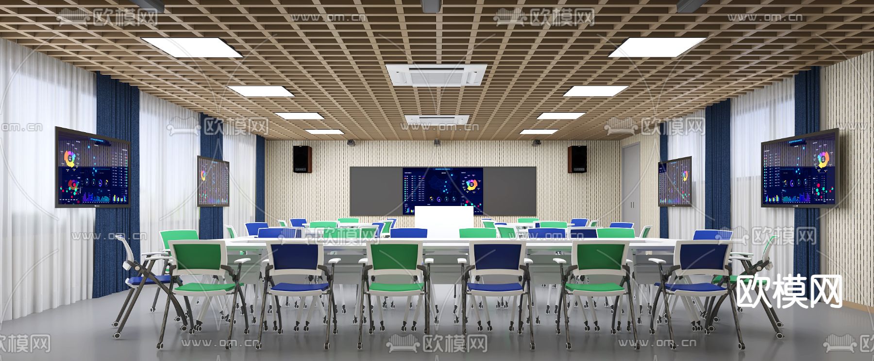 多媒体教室 学校3d模型下载（渲染图2）