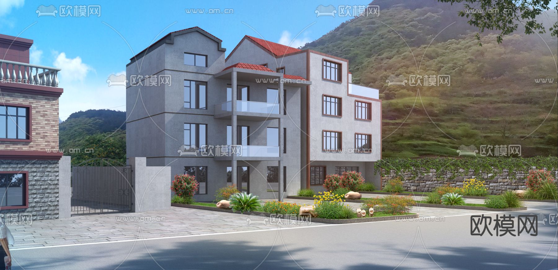 美丽乡村 自建房psd下载