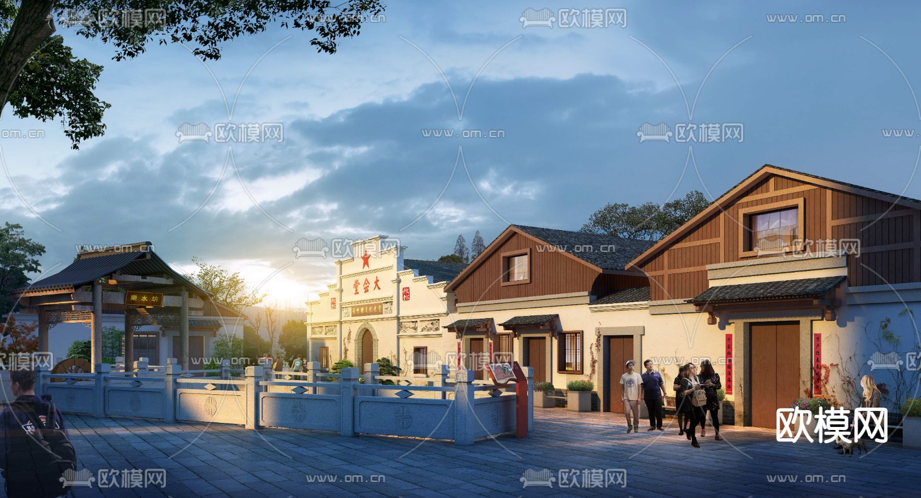 大会堂门头psd下载