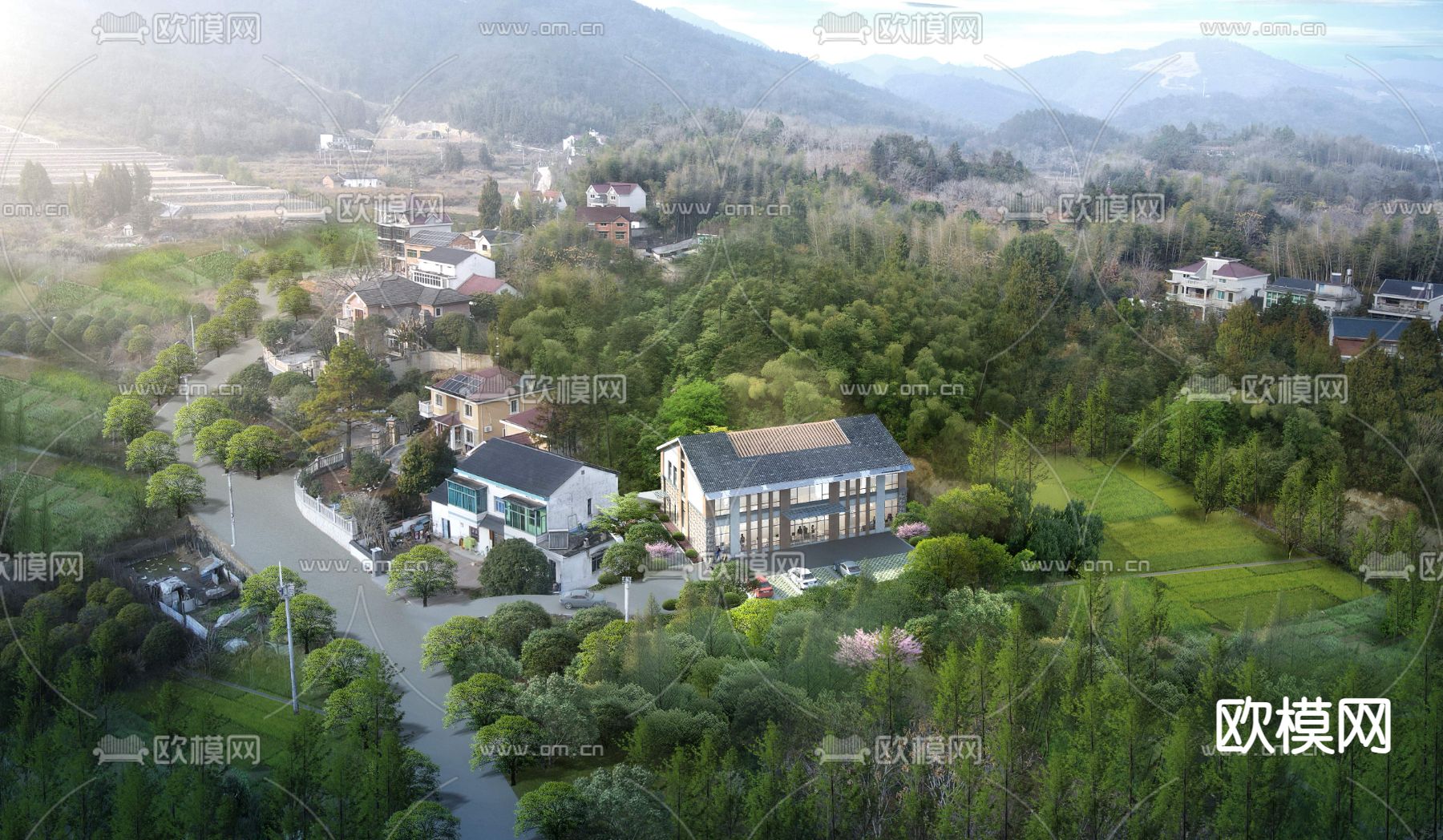 美丽乡村 农村改造psd下载