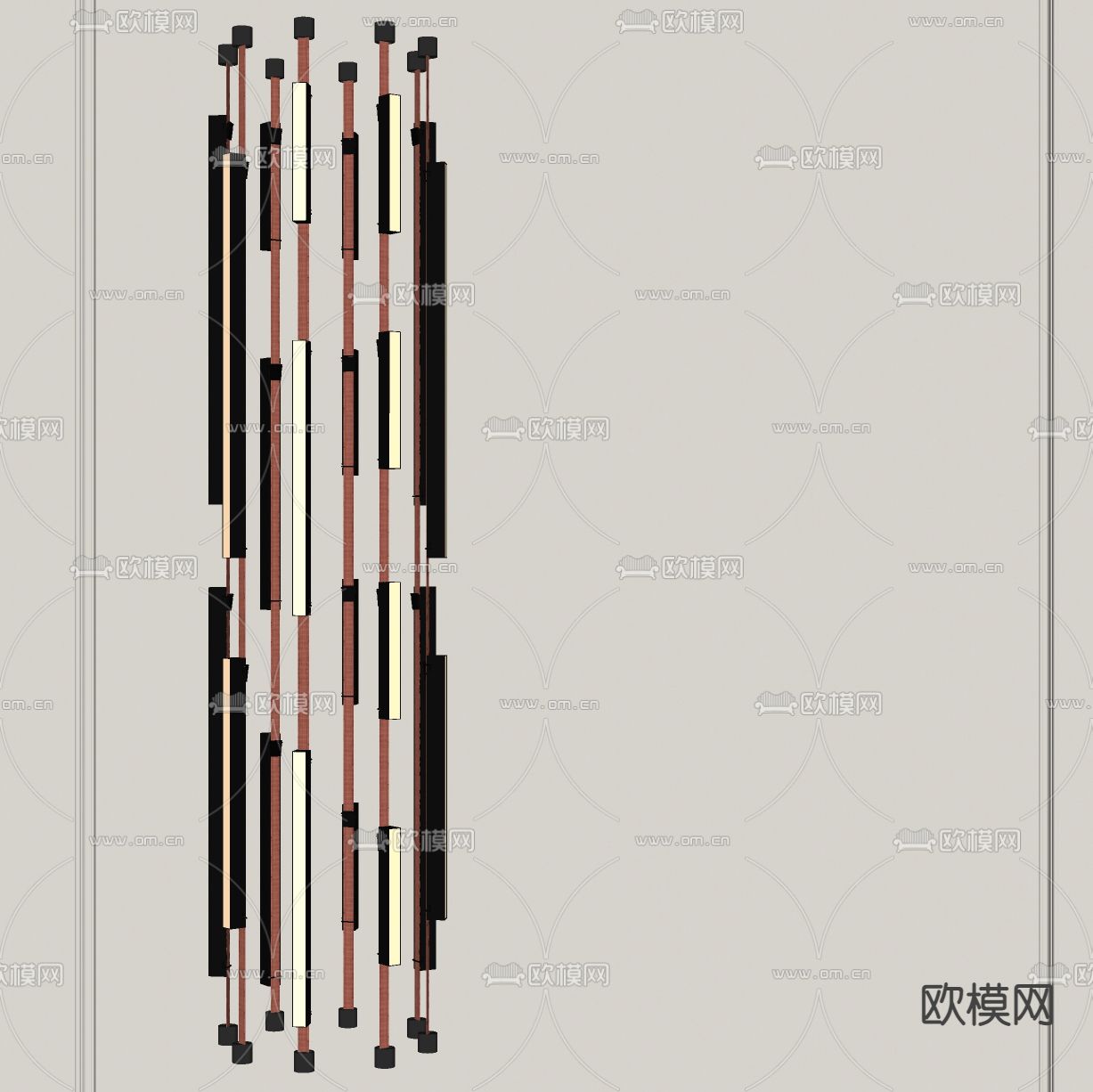 现代皮条灯su模型下载（渲染图2）