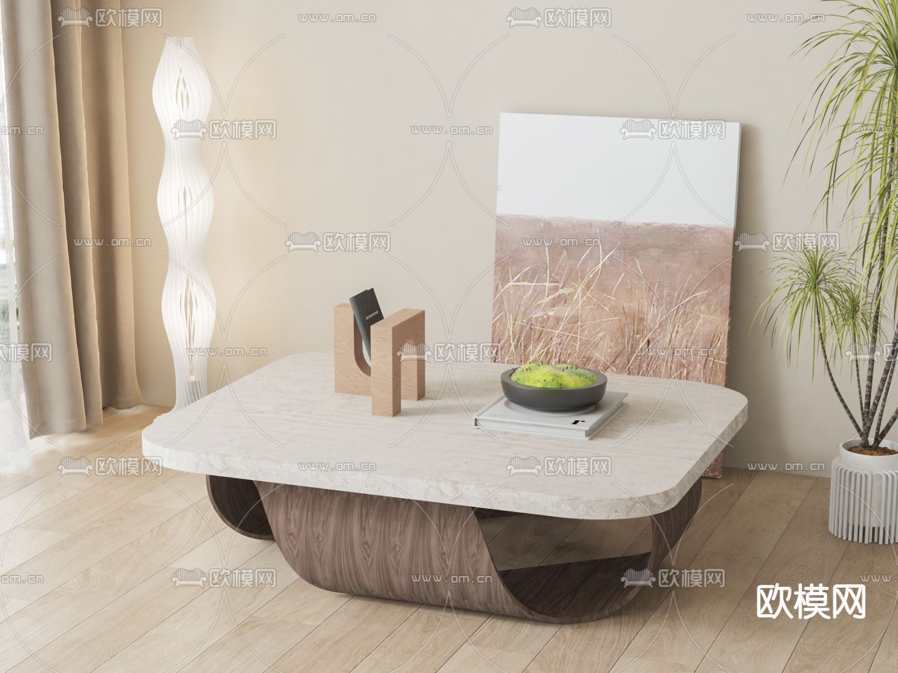 侘寂茶几3d模型下载