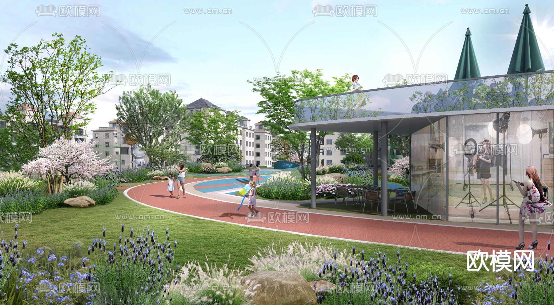 公园绿道 跑道psd下载