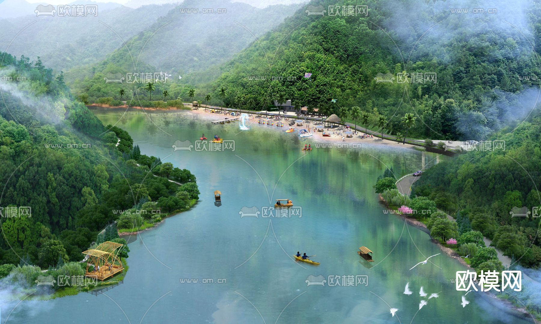 湿地公园 水库psd下载