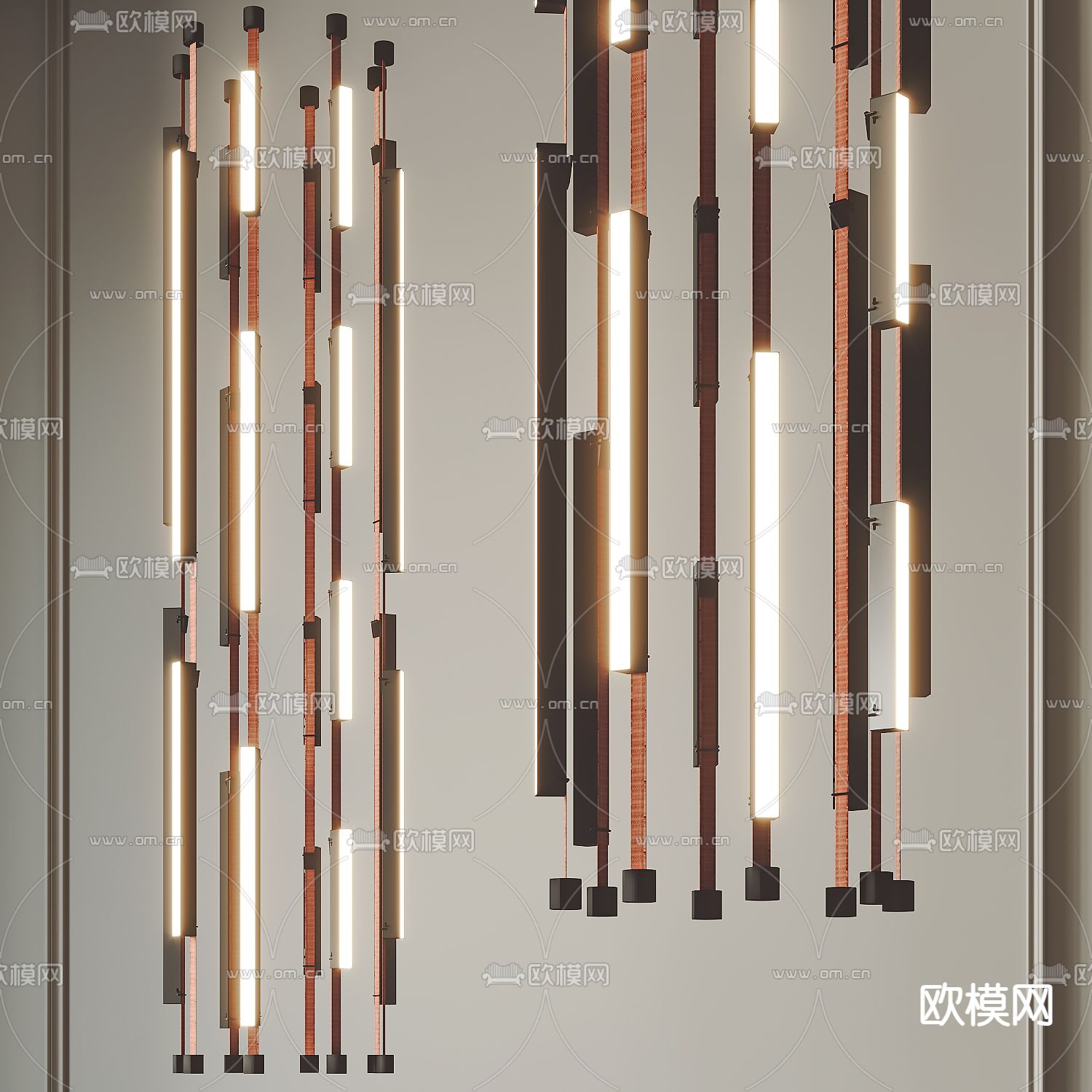 现代皮条灯su模型下载（渲染图1）