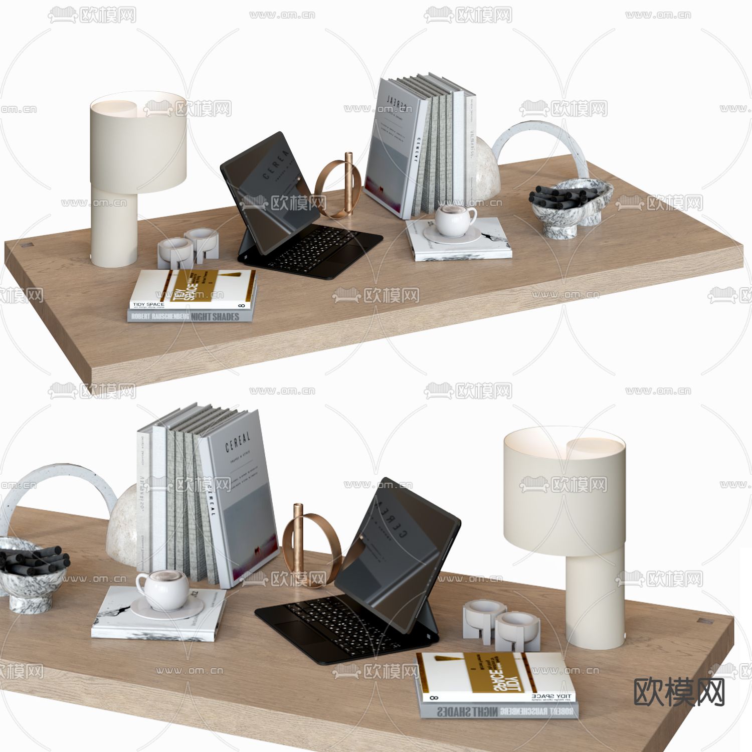 办公用品 台灯 电脑 书籍3d模型下载