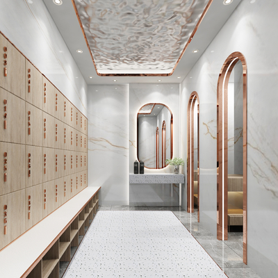  健身房更衣室su模型 