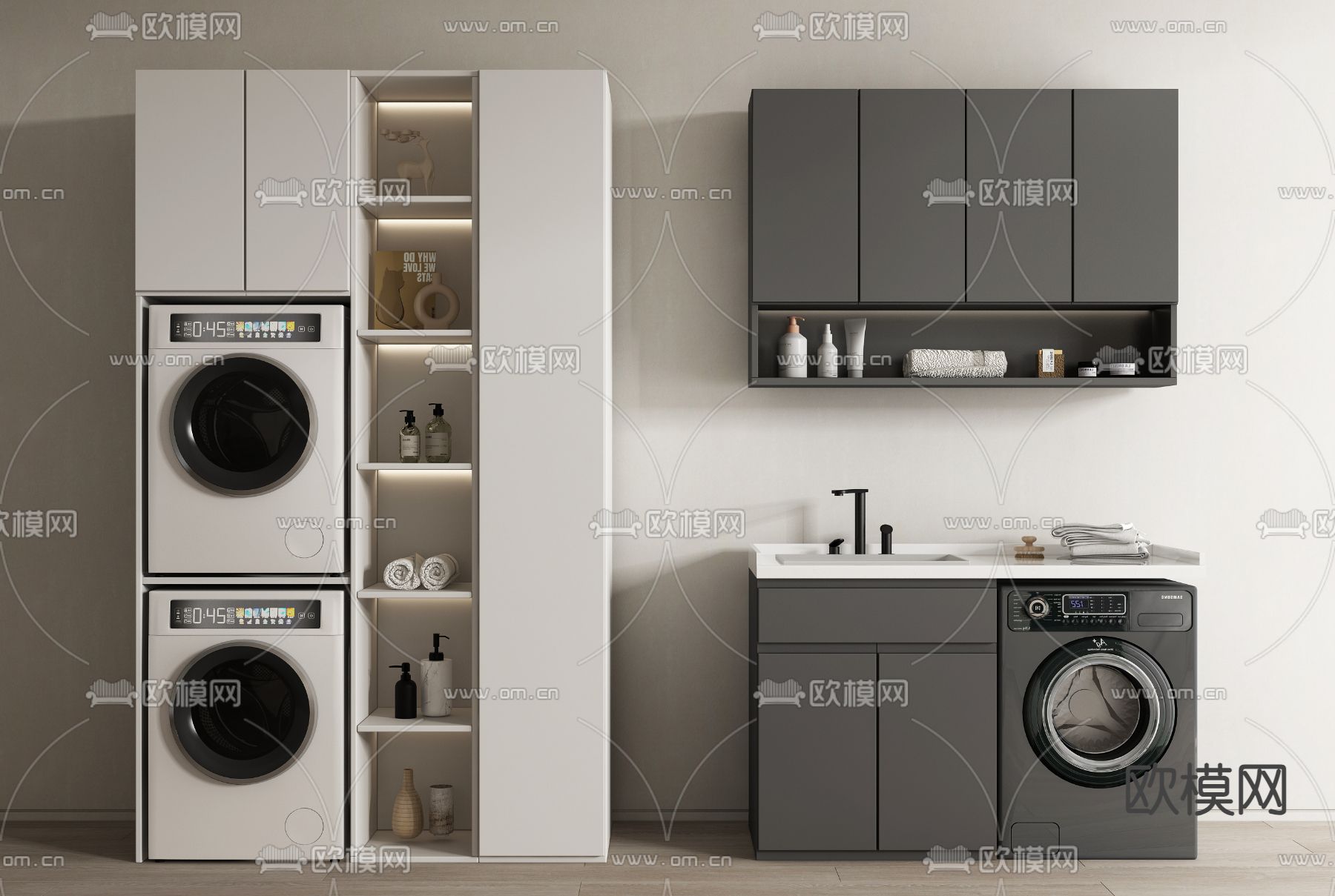 阳台柜 洗衣机柜3d模型下载