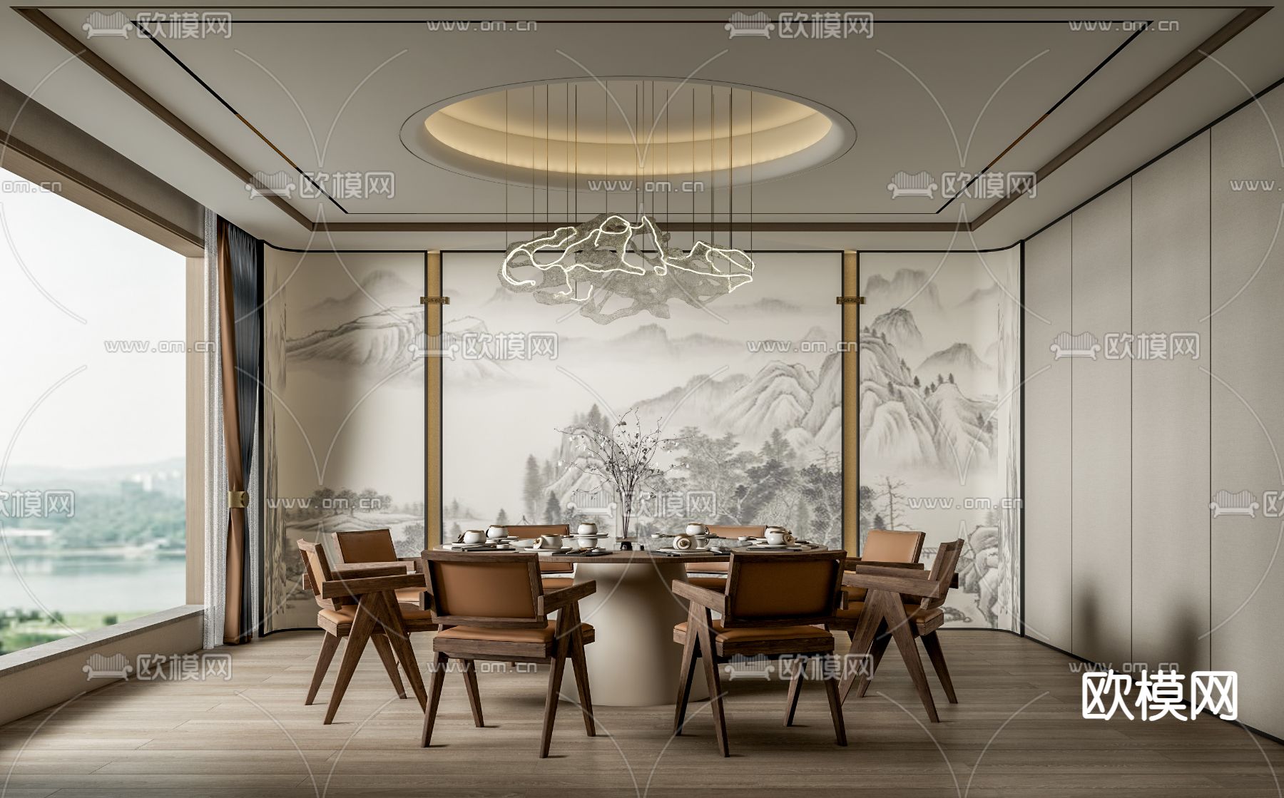 中餐厅包间 包厢 包房3d模型下载_ID14242899_3dmax免费模型-欧模网