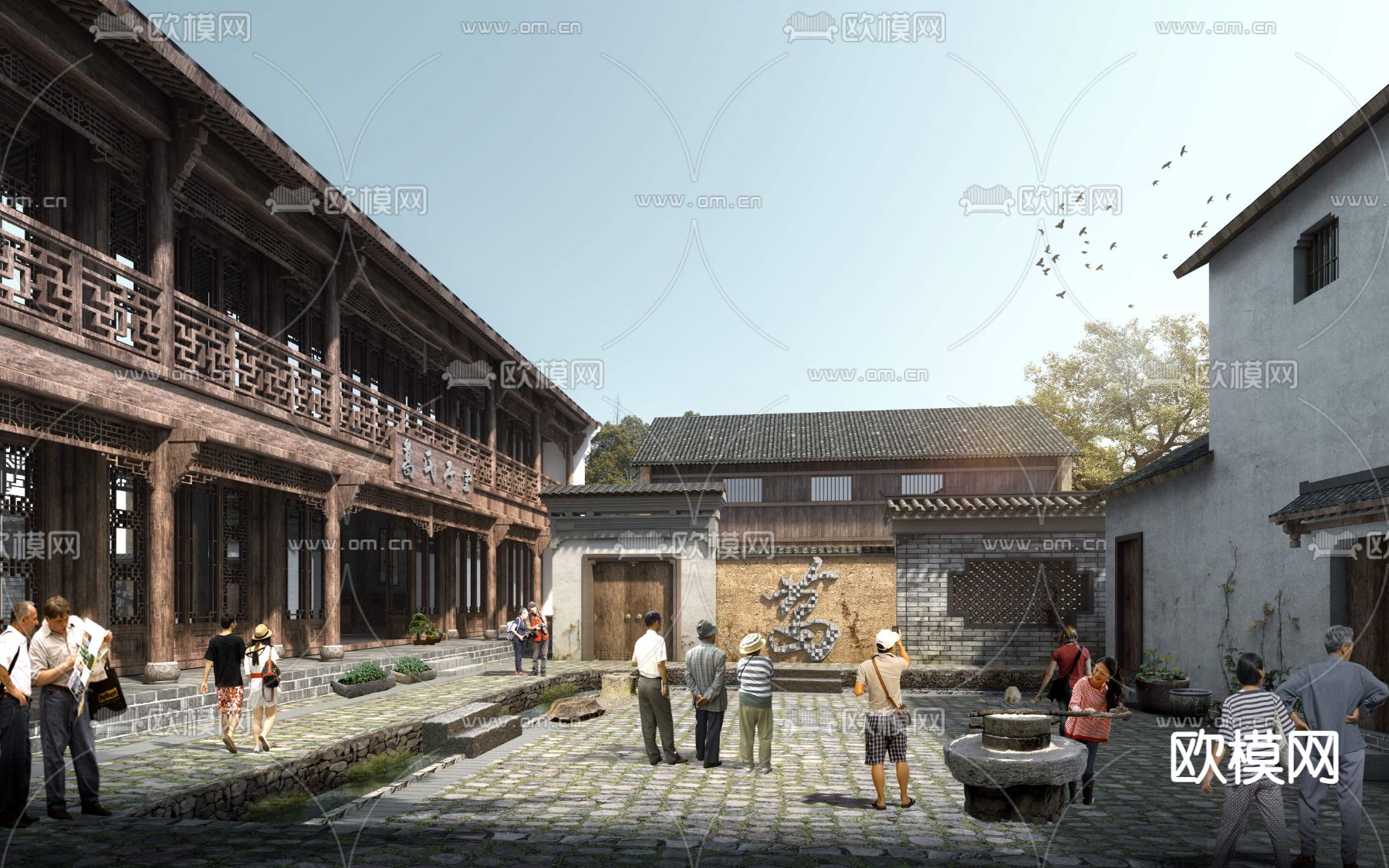 中式古建 厅堂psd下载