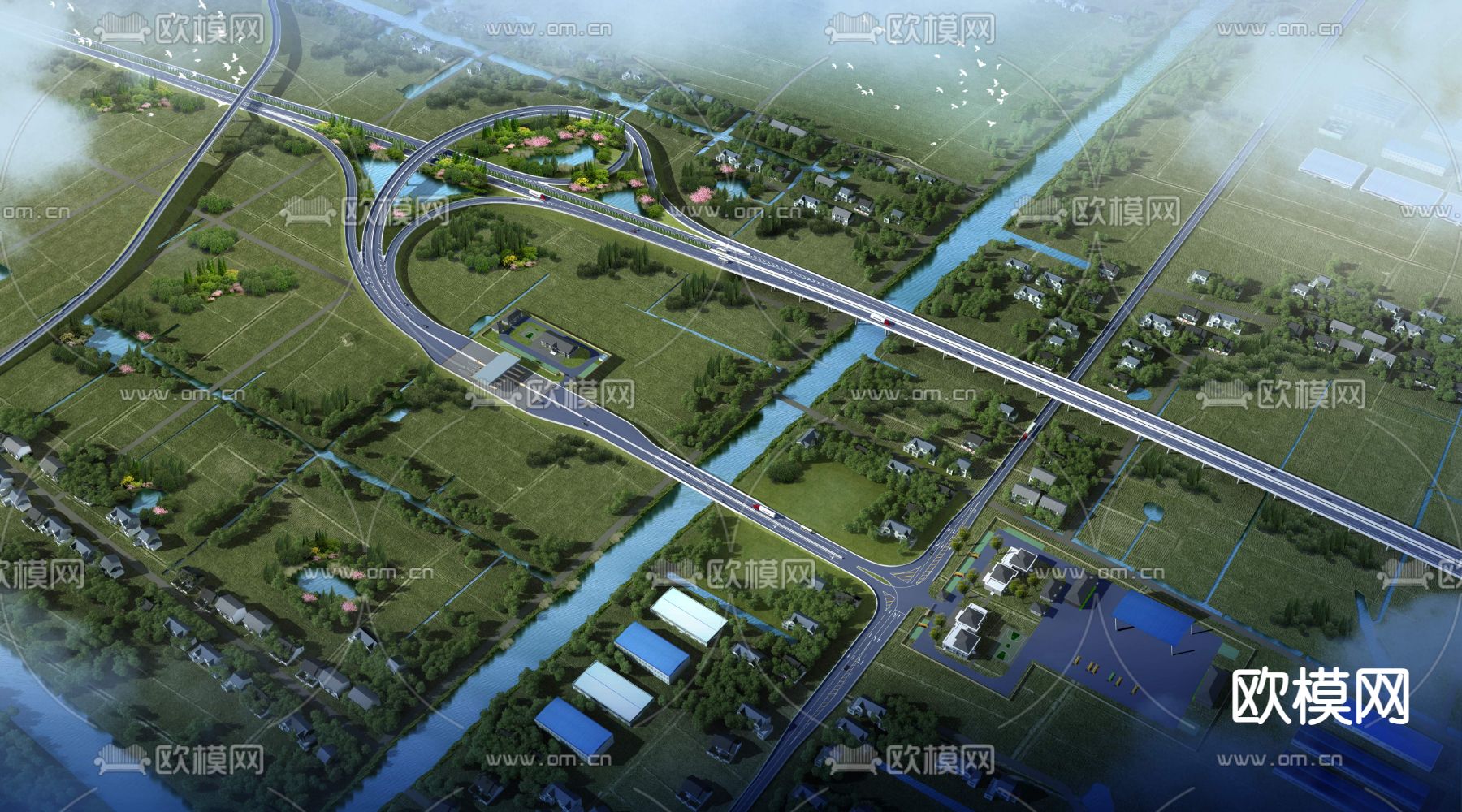 城市道路 高速路psd下载