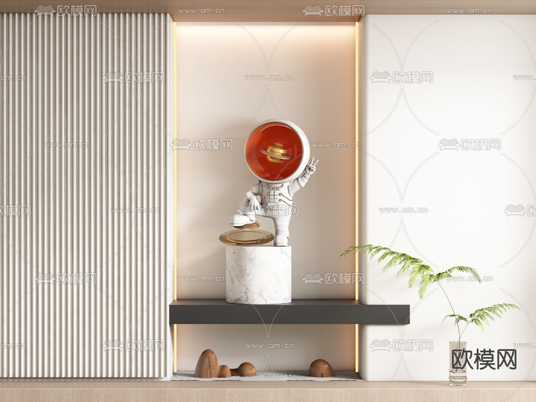 宇航员雕塑 人偶摆件3d模型下载