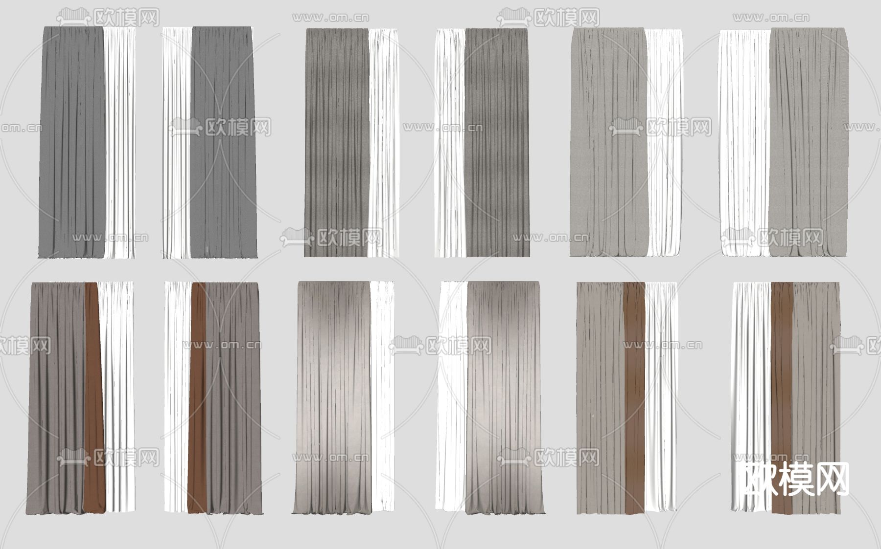 现代窗帘su模型下载（渲染图2）