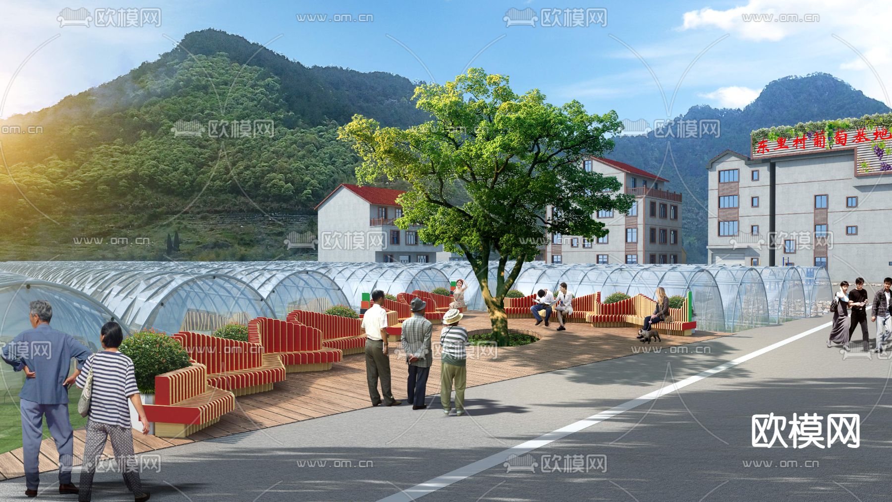 美丽乡村 温室大棚psd下载