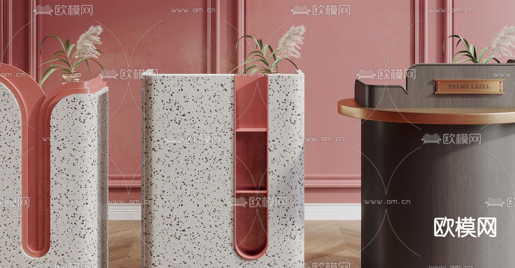 咨询台 服务台 接待台 前台3d模型下载（渲染图2）