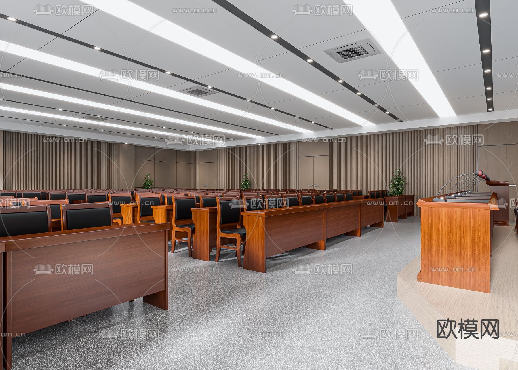 报告厅 会议室 大型会议厅3d模型下载（渲染图2）