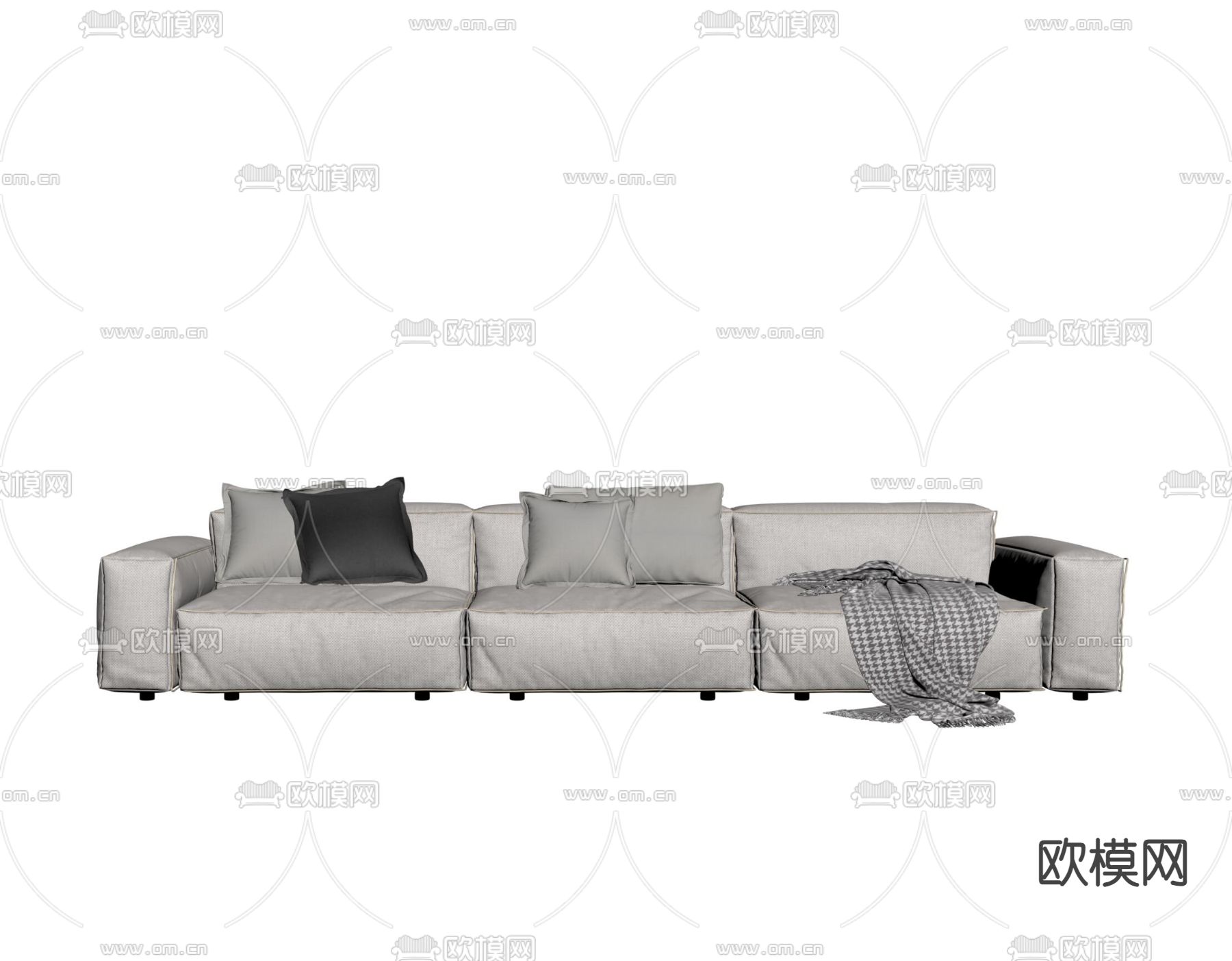 Minotti 多人沙发su模型下载（渲染图2）