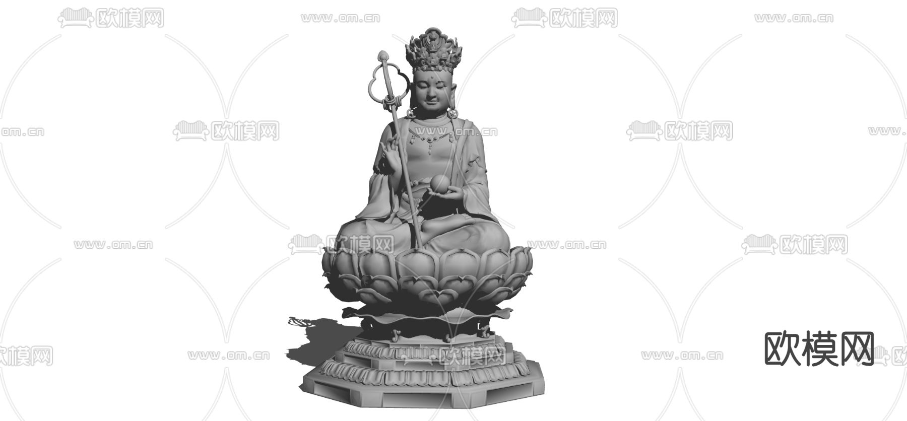 佛像雕塑su模型下载（渲染图2）