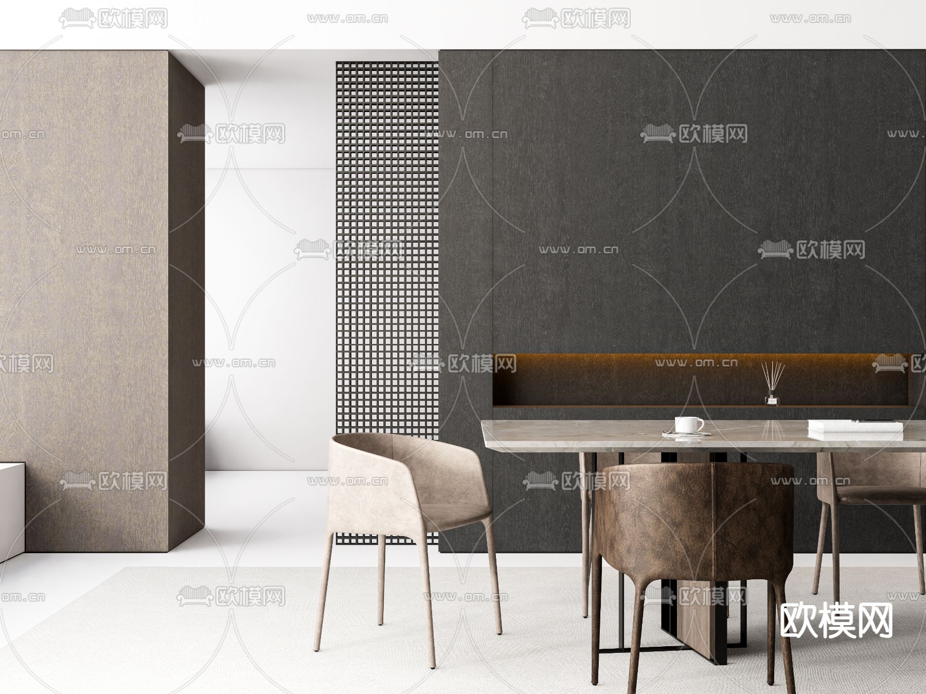 餐厅su模型下载（渲染图3）