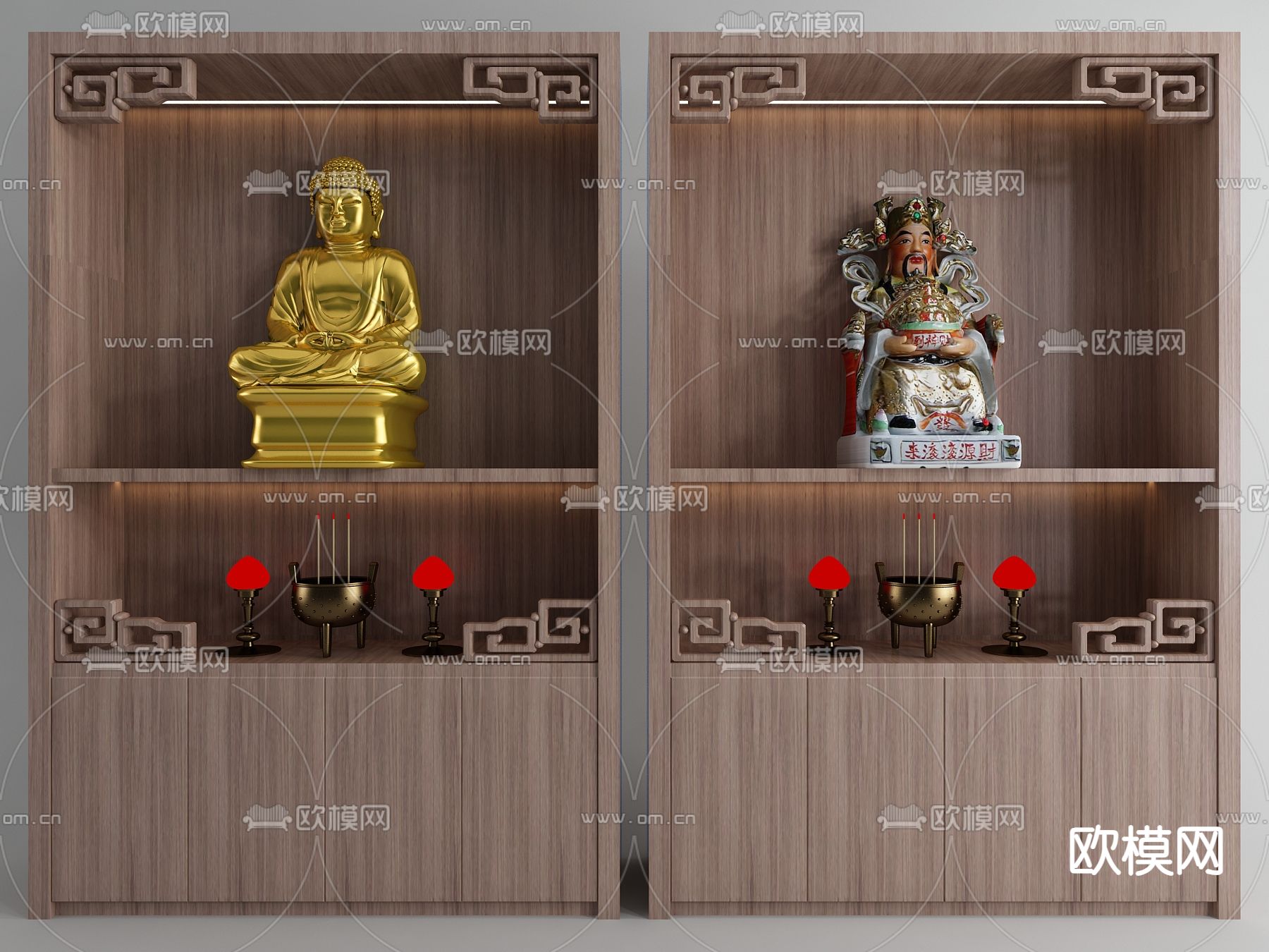 中式佛龛 神台柜3d模型下载