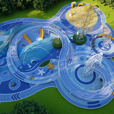  现代海洋主题乐园su模型 