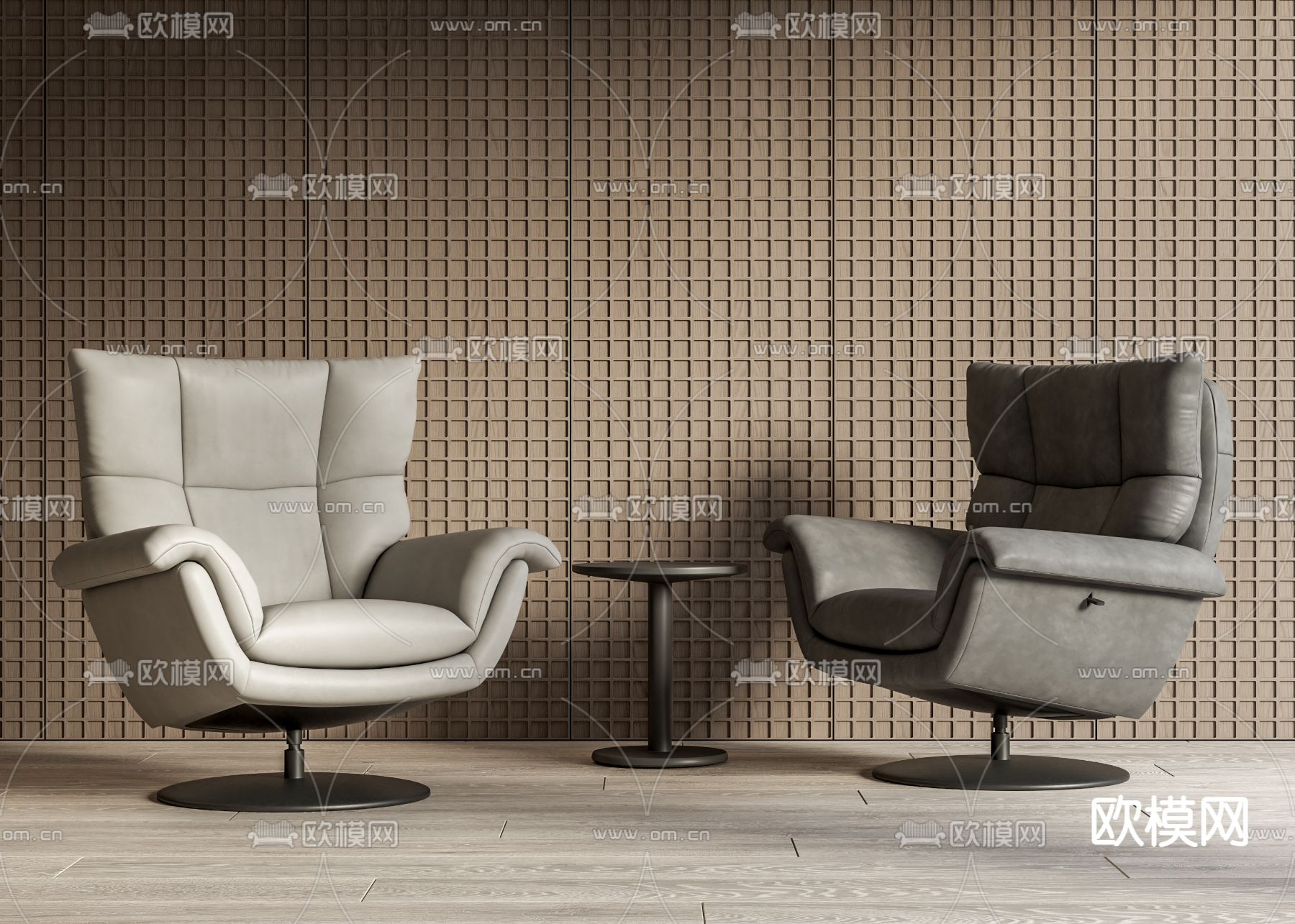 现代休闲椅su模型下载（渲染图1）