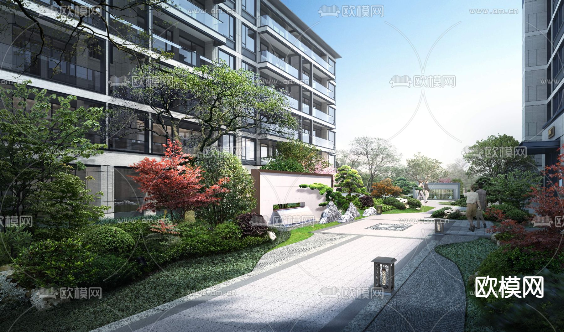 小区景观psd下载