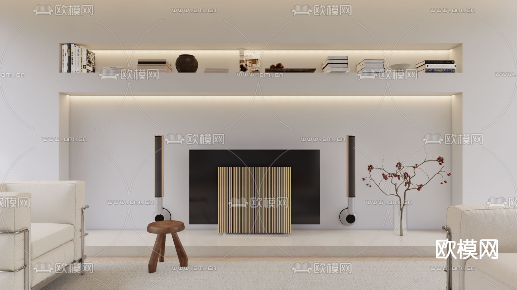 电视机 音响su模型下载（渲染图1）