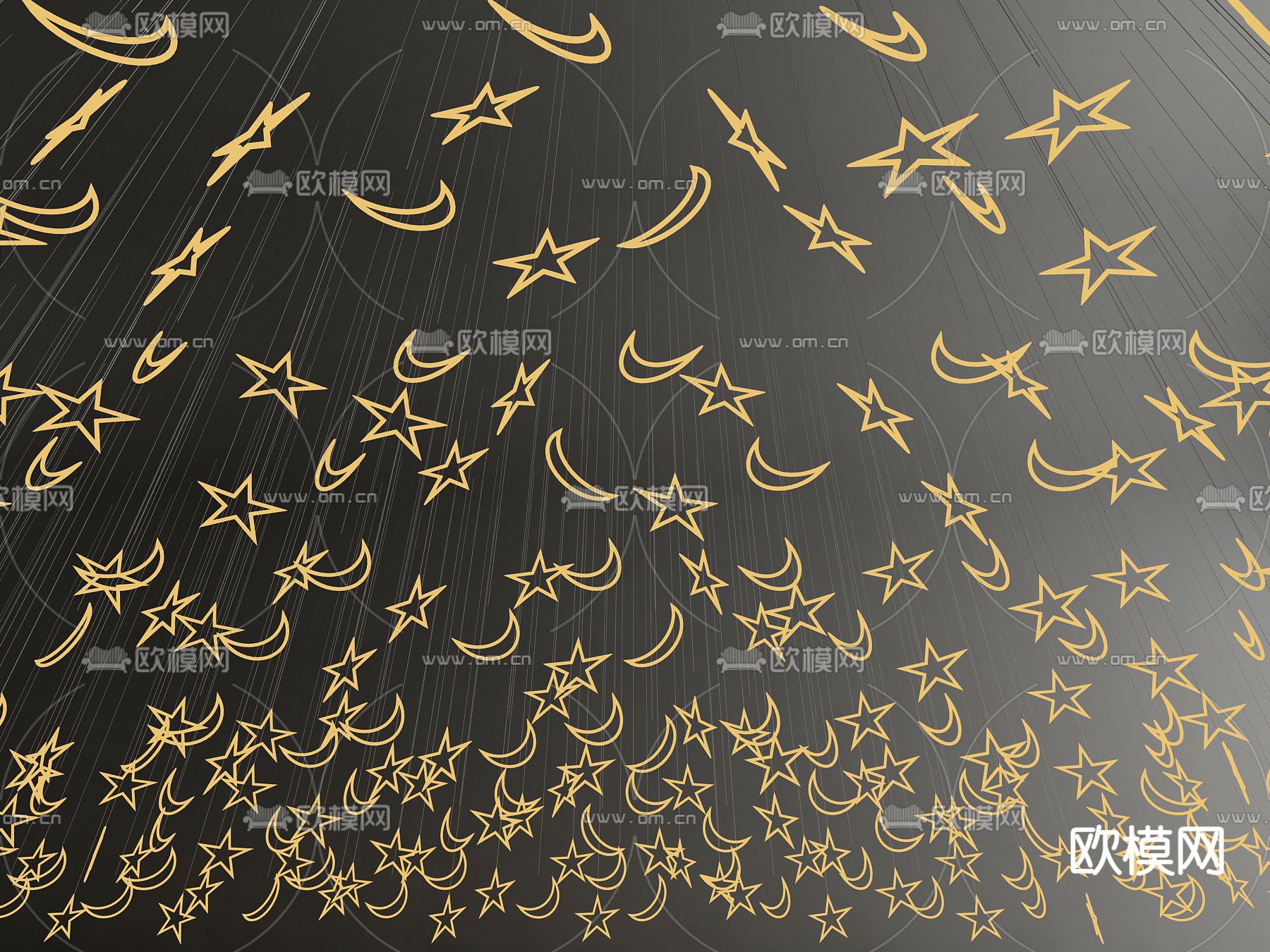 星星吊灯 装饰灯3d模型下载