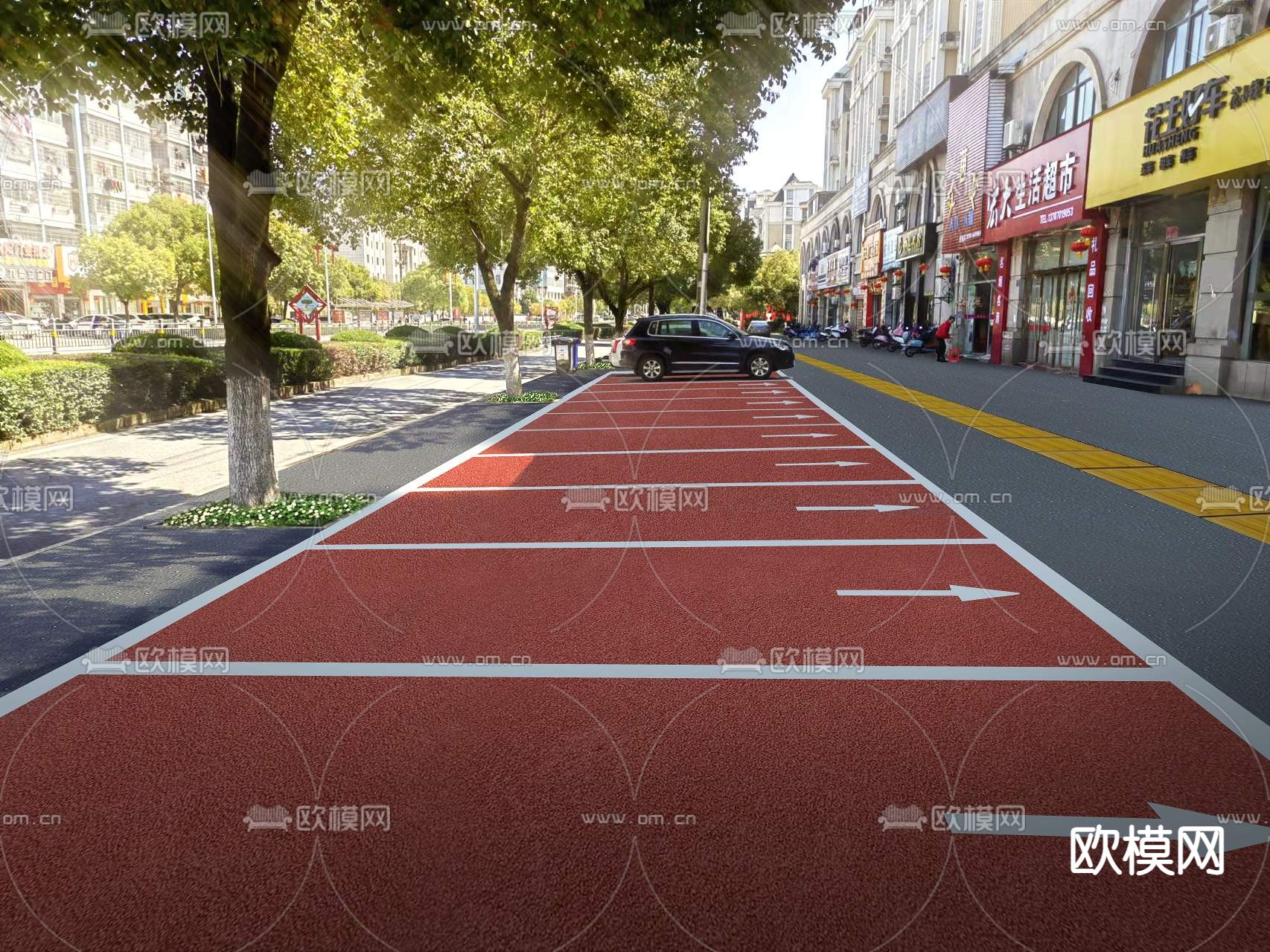 人行道 停车位psd下载