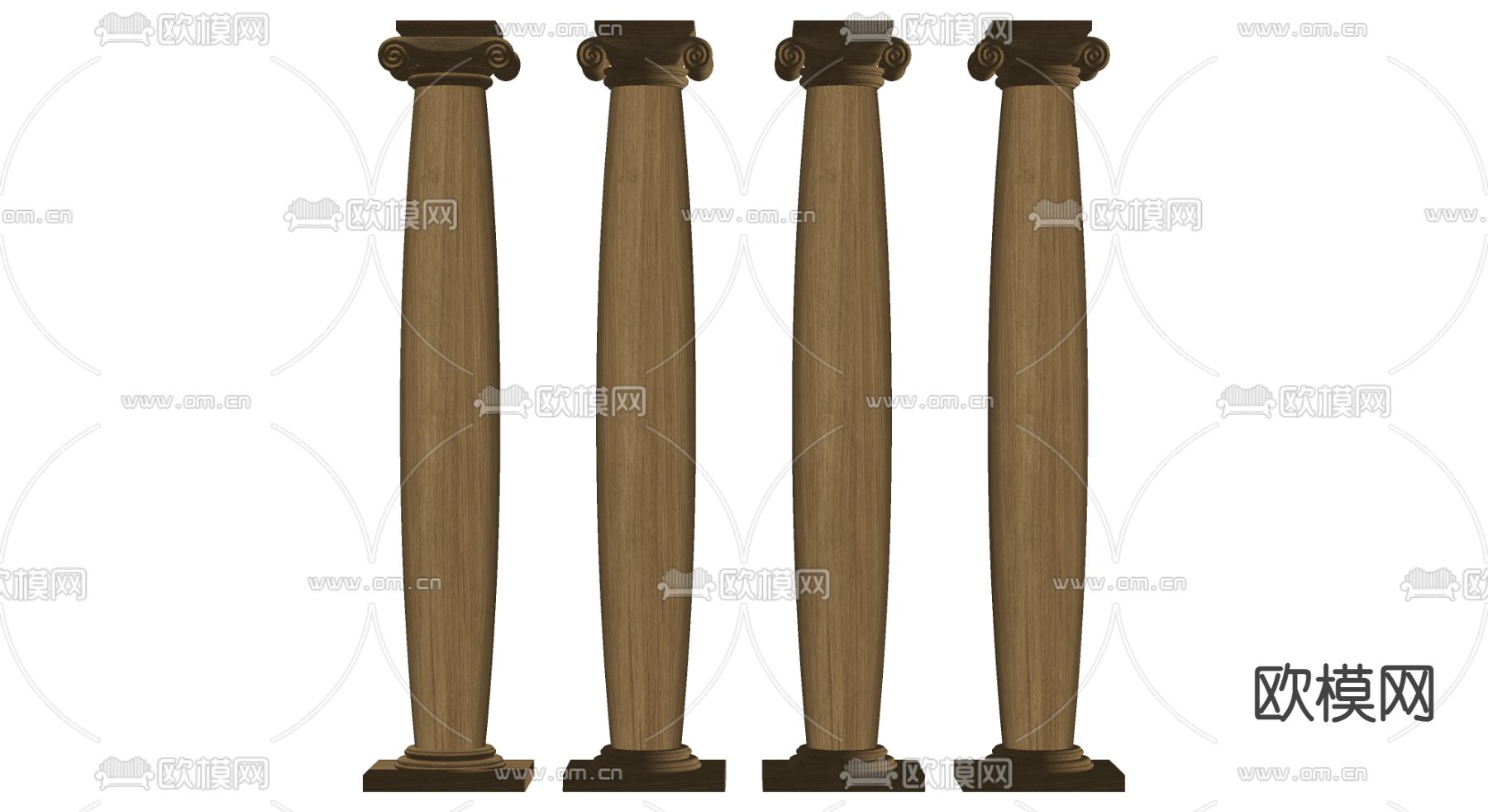 欧式柱子 罗马柱su模型下载（渲染图2）