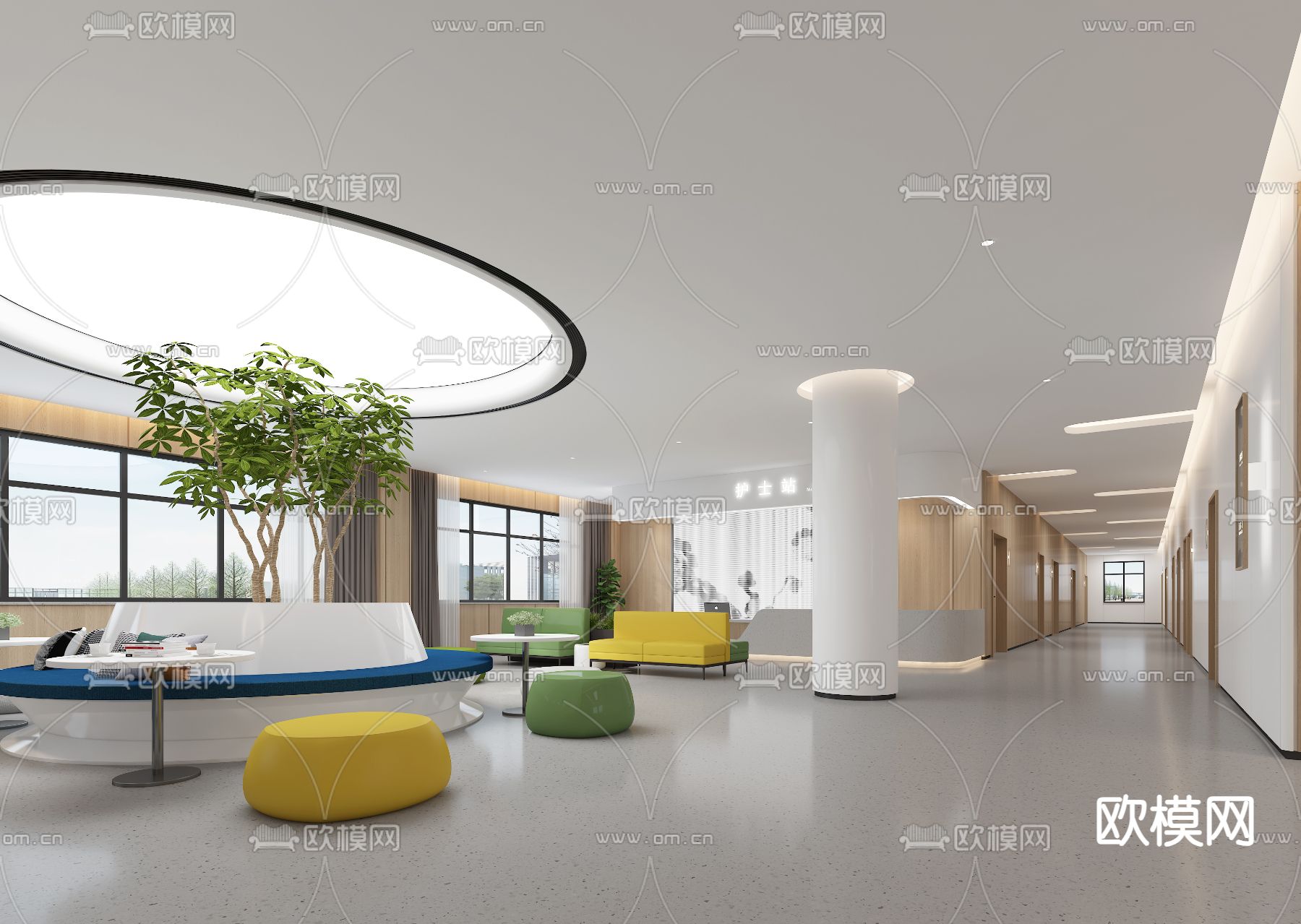 医院 护士站3d模型下载（渲染图1）