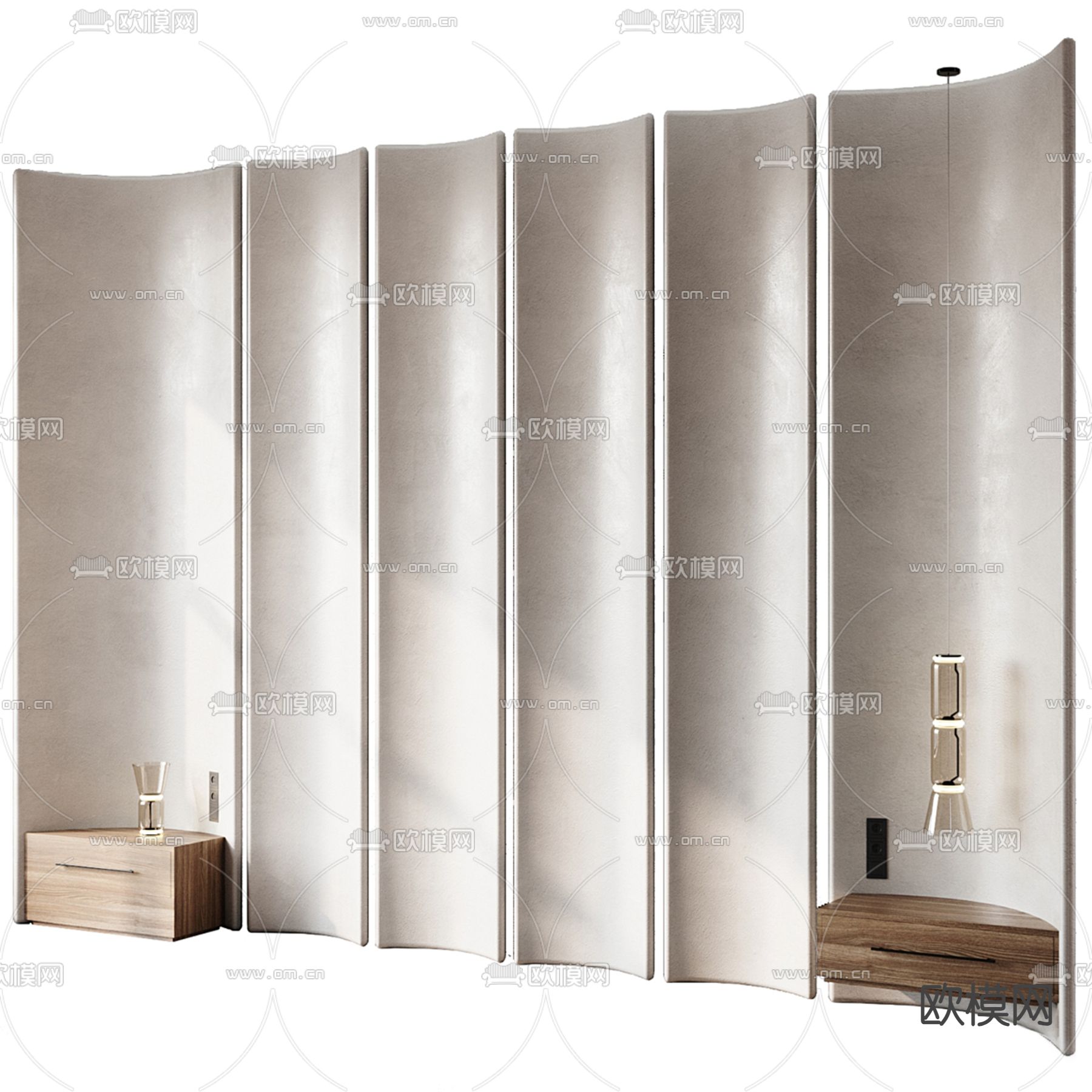 侘寂风背景墙su模型