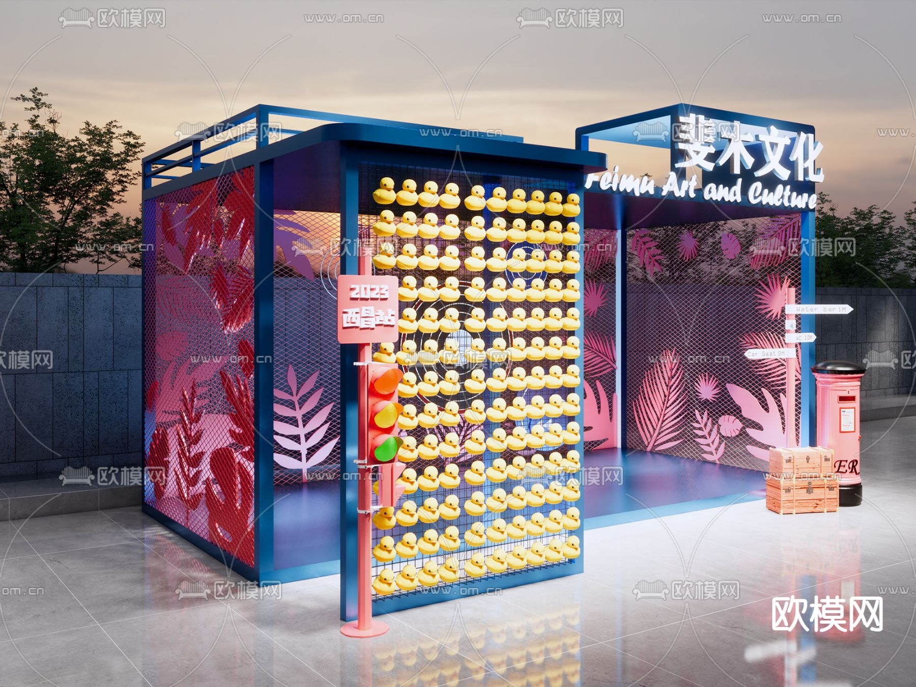 网红打卡 商业美陈su模型