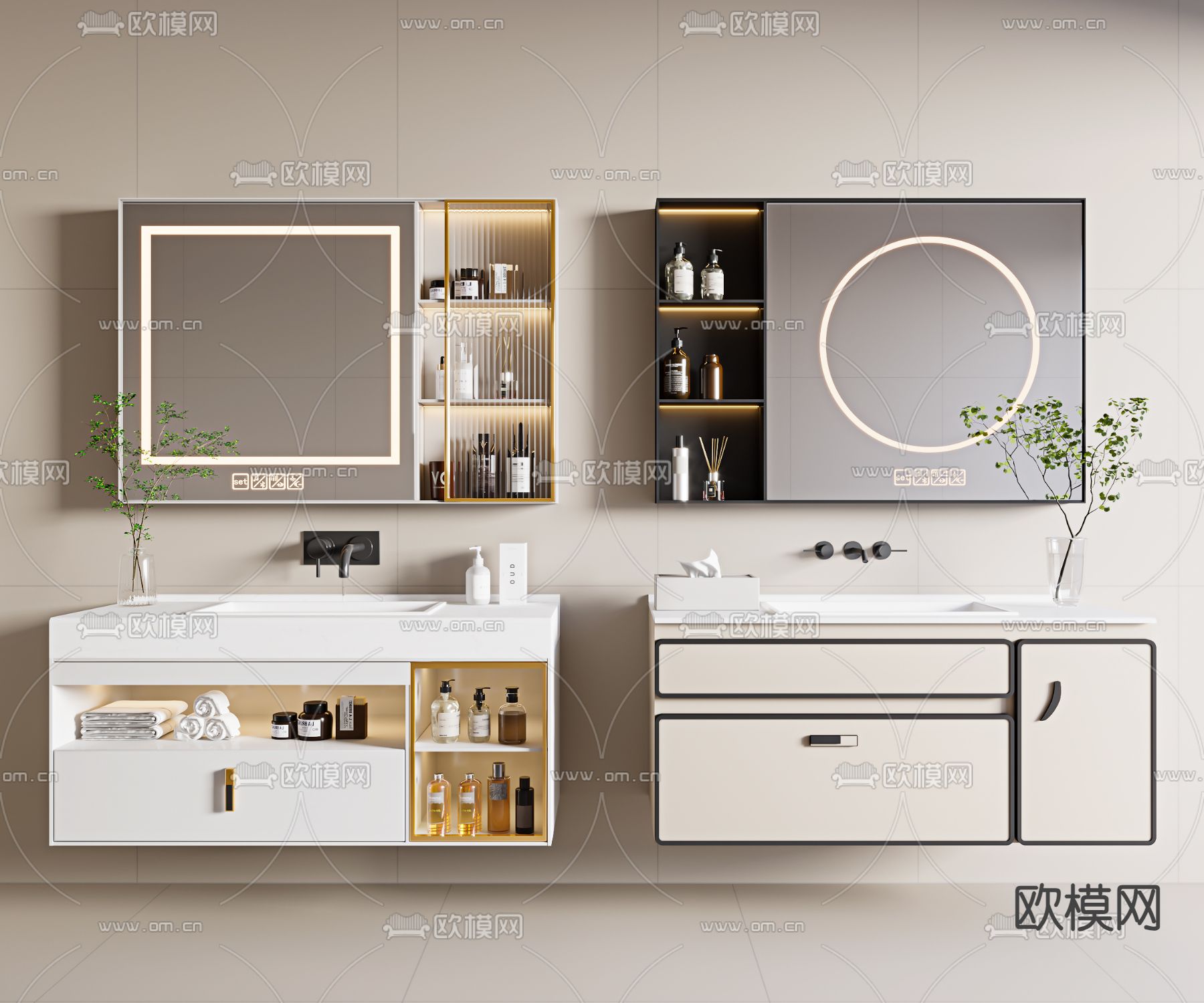 镜柜 洗手台 浴室柜3d模型下载