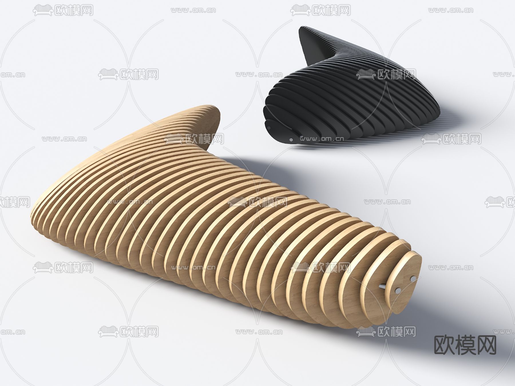 景观座椅 异形长椅su模型下载（渲染图1）