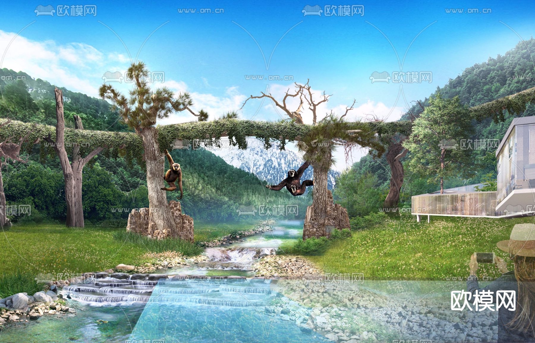 贡山景区 跌水景观psd下载