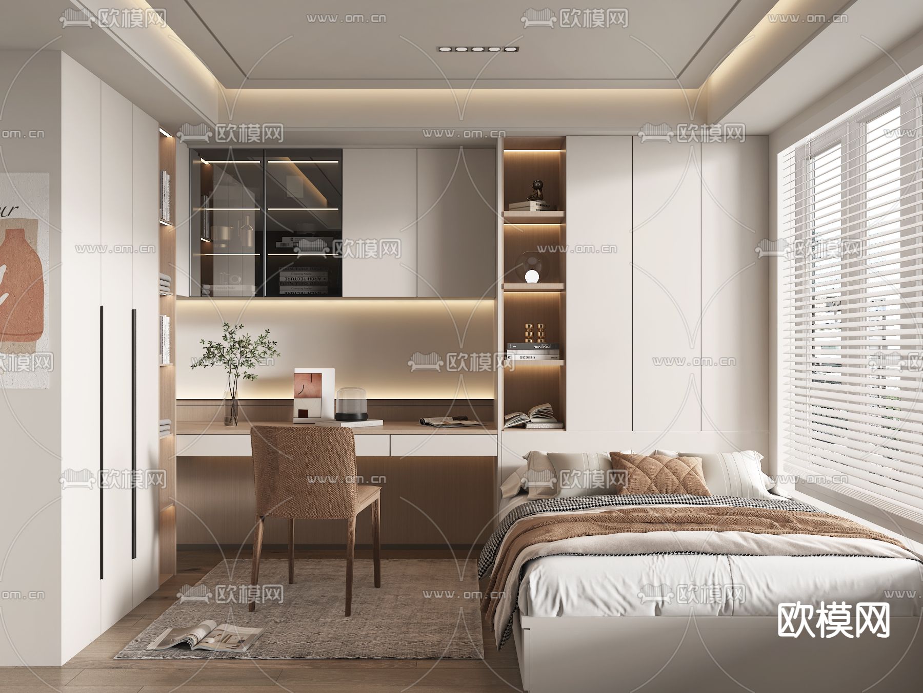 榻榻米卧室 次卧3d模型下载