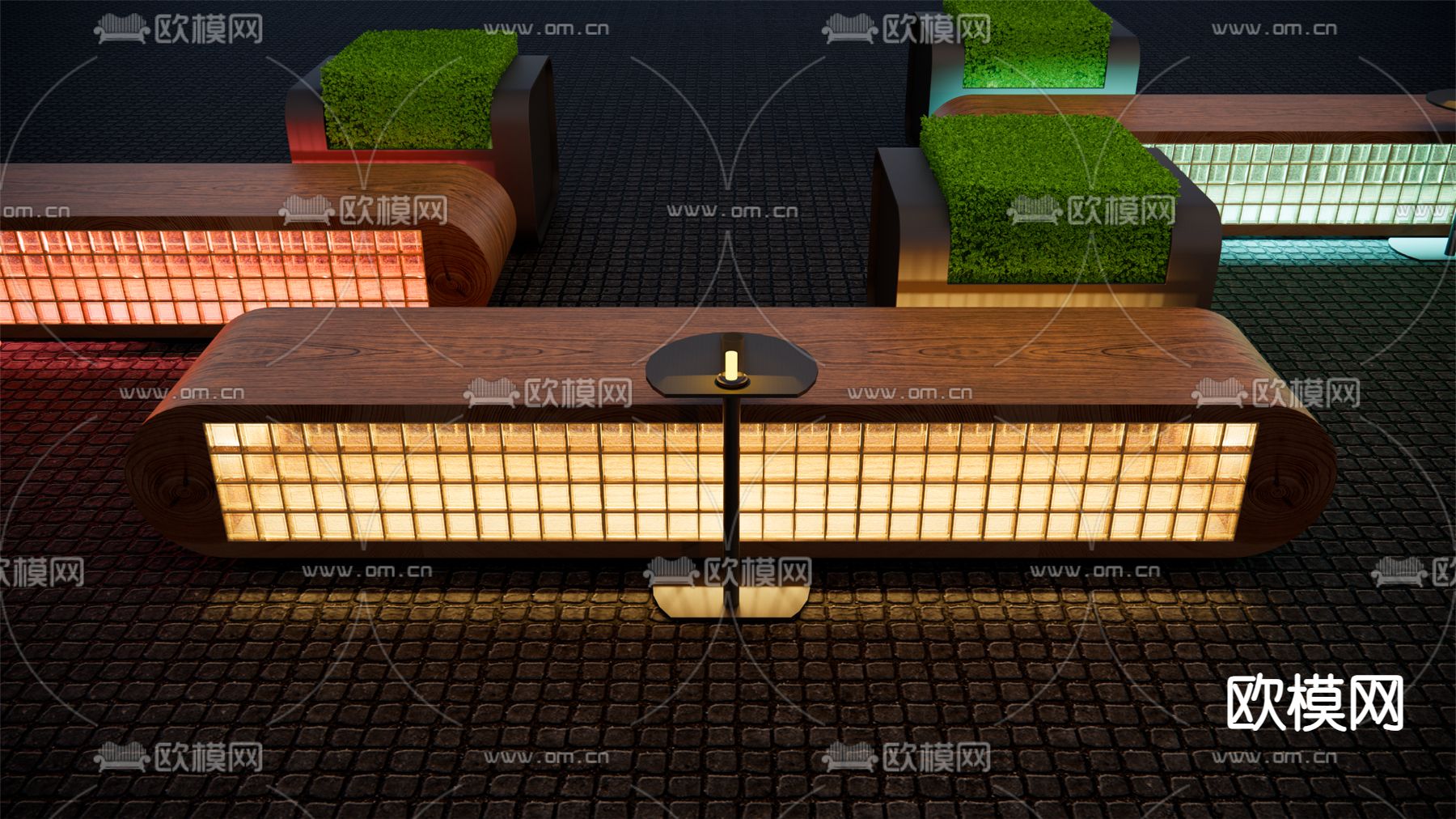 景观座椅 户外座椅 公园椅su模型下载（渲染图3）