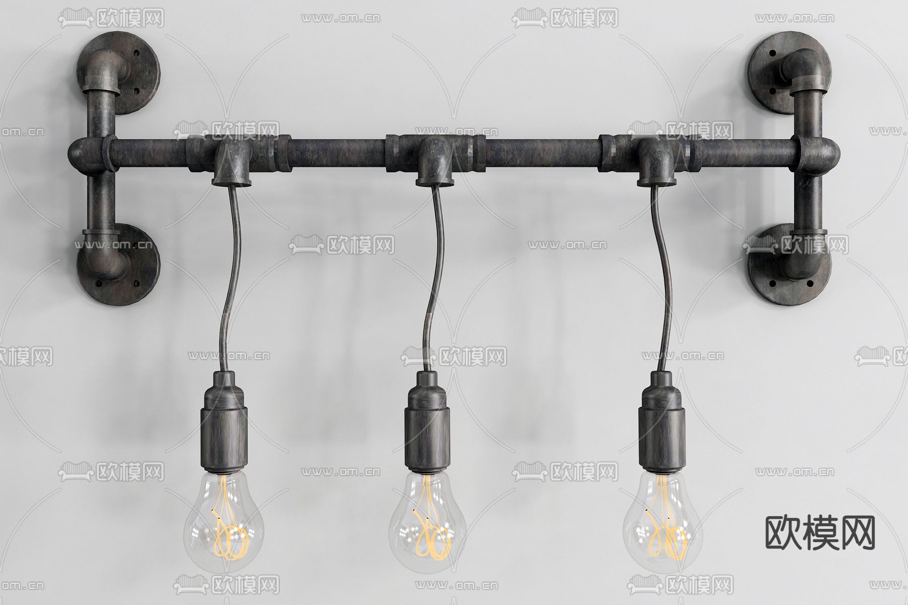 工业风灯泡 壁灯3d模型下载