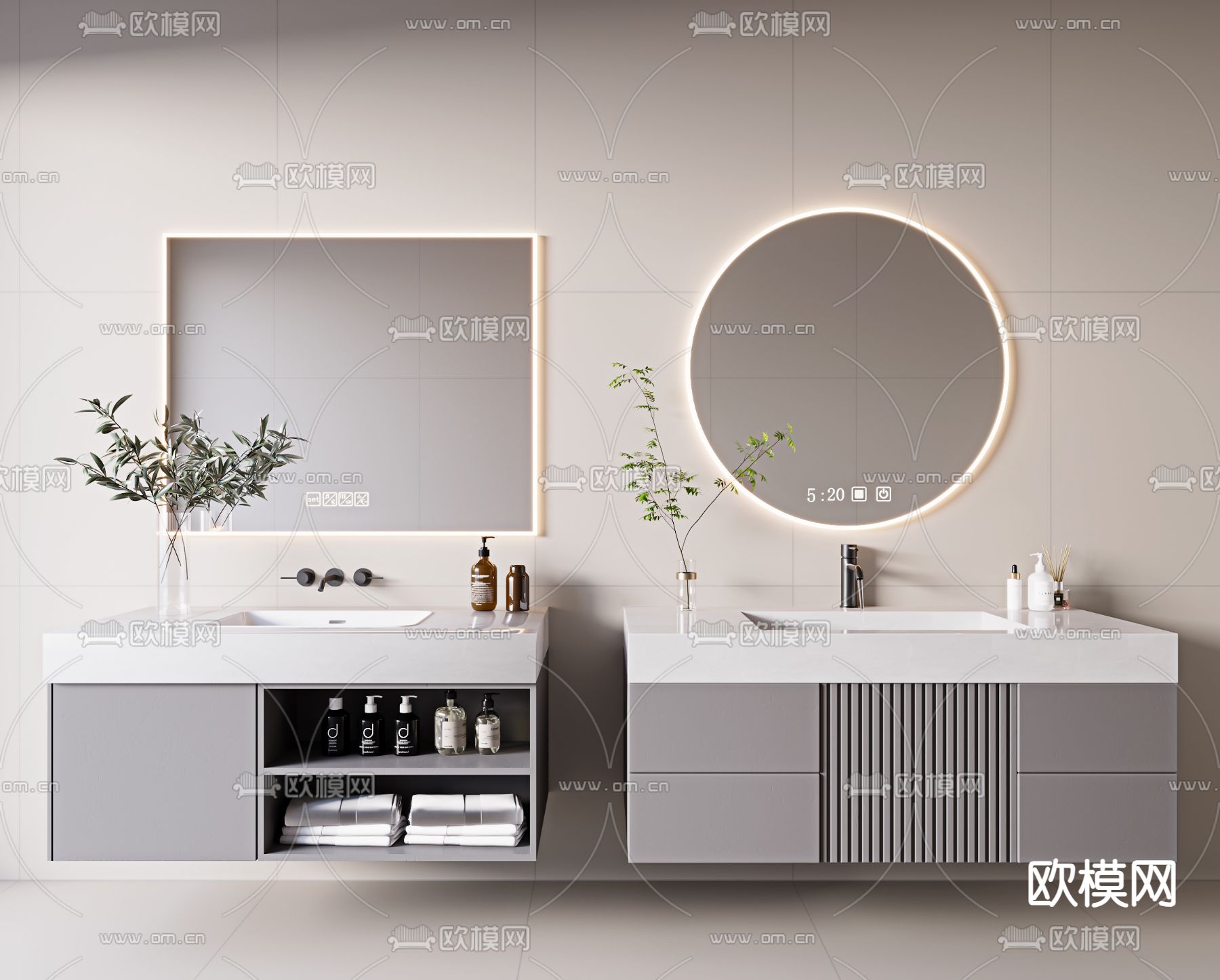 台盆 洗手台 浴室柜3d模型下载