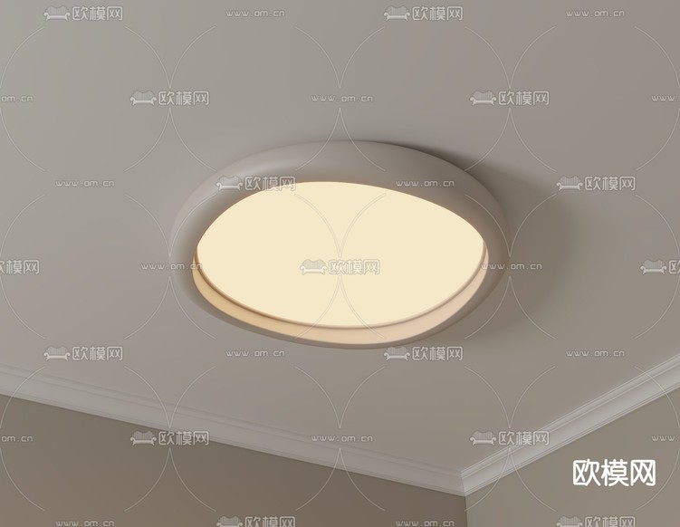 奶油风吸顶灯3d模型下载