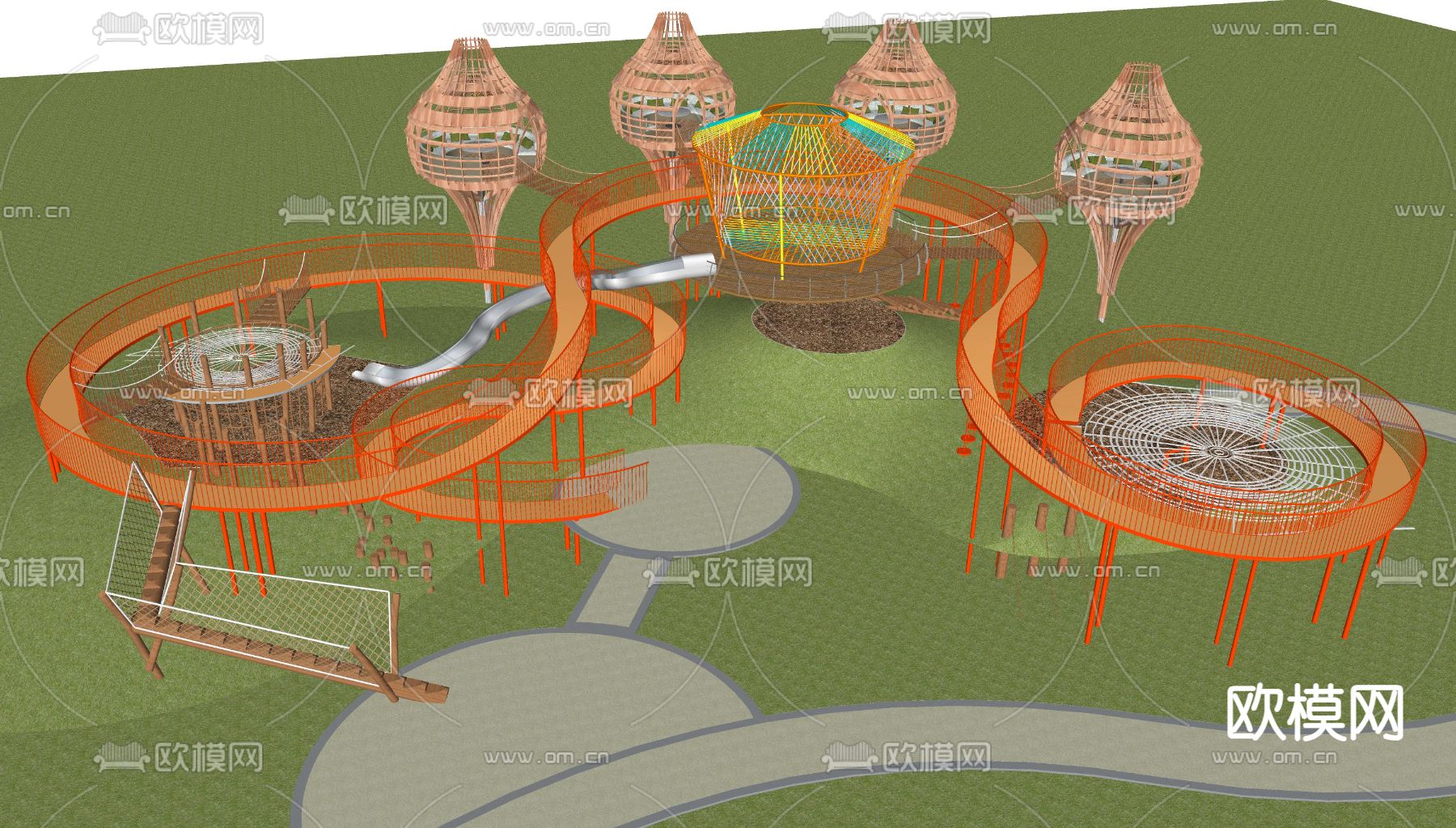 现代儿童乐园su模型下载