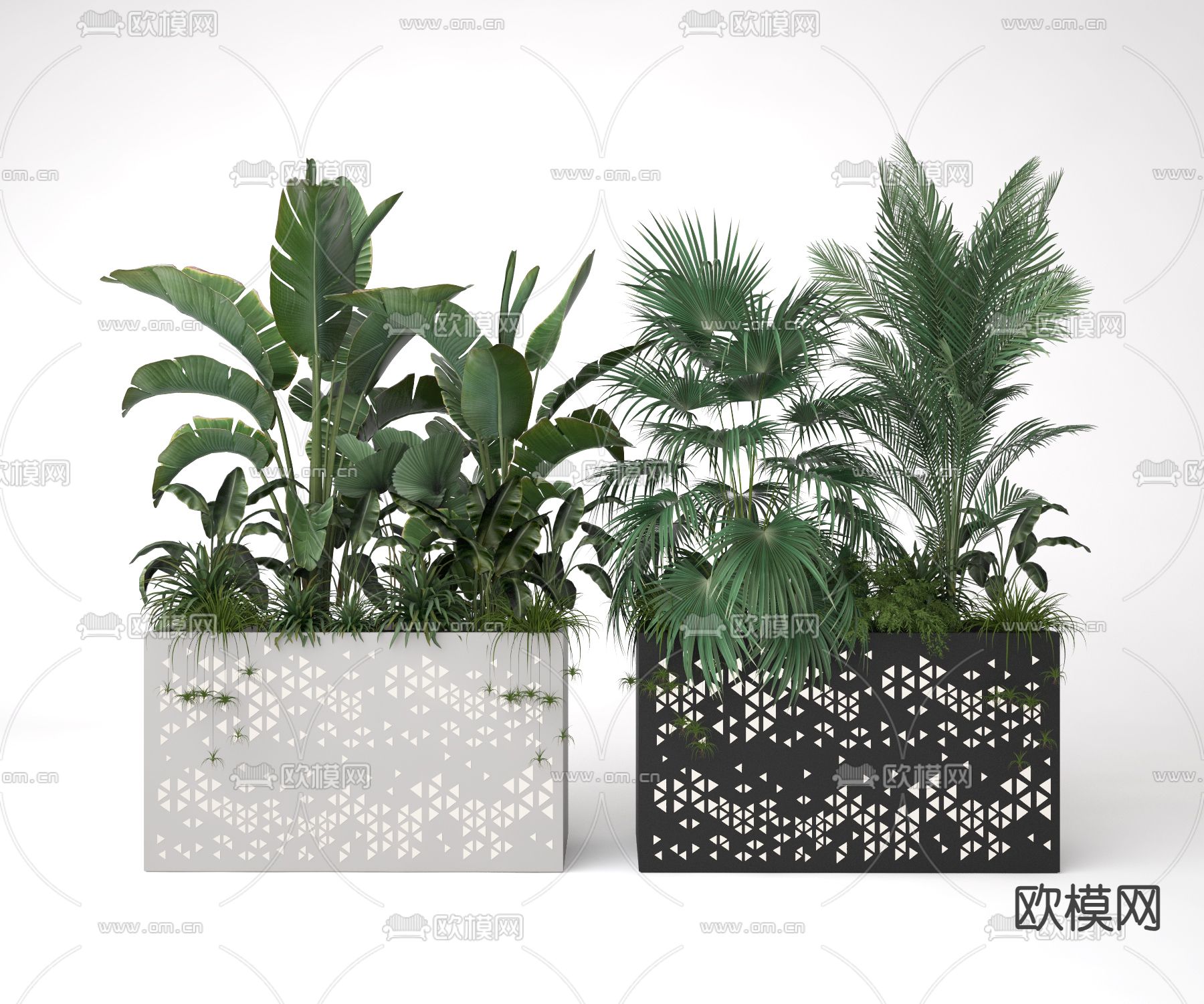 户外花箱 花坛3d模型下载