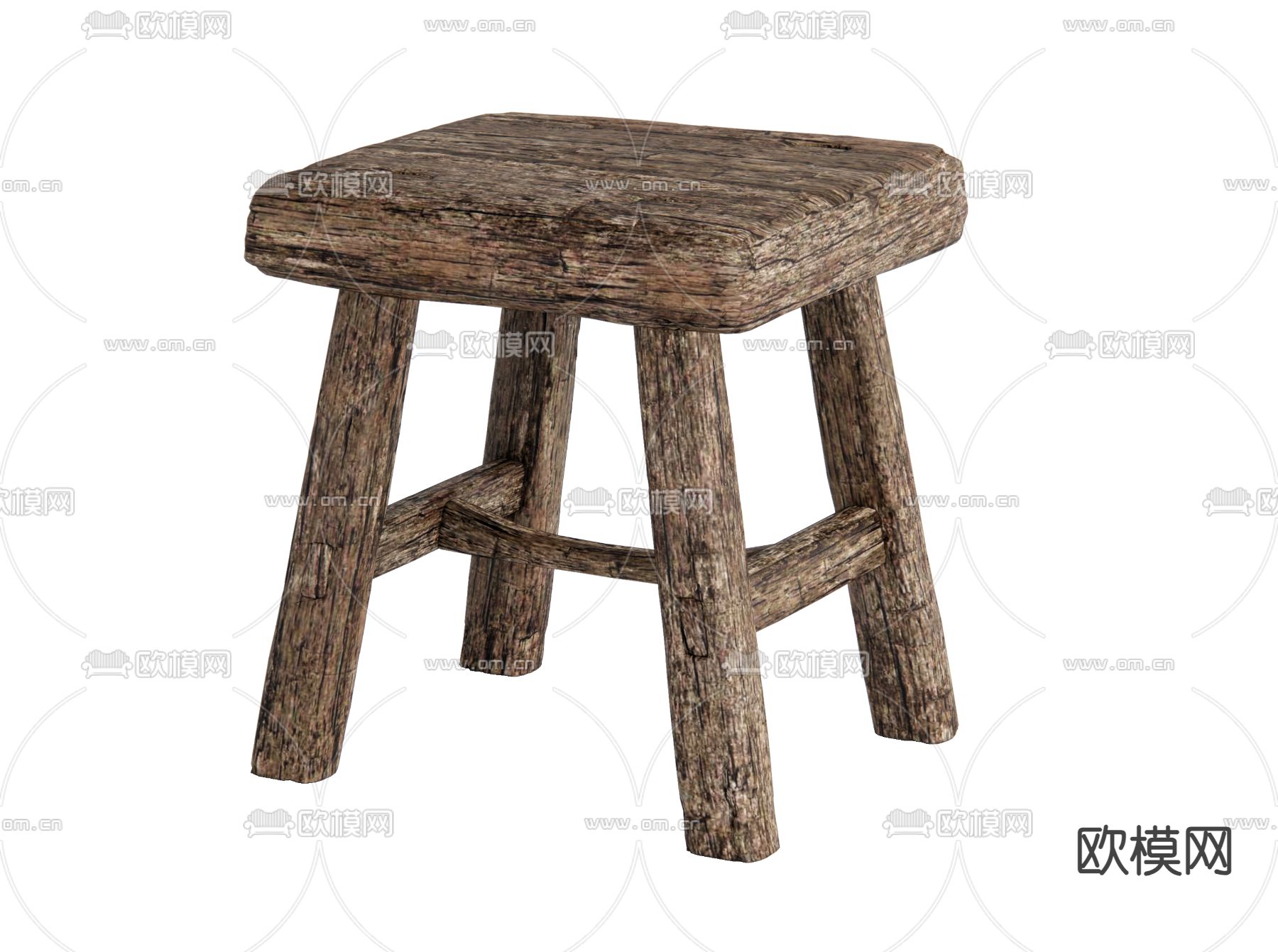 侘寂板凳 凳子su模型下载（渲染图1）