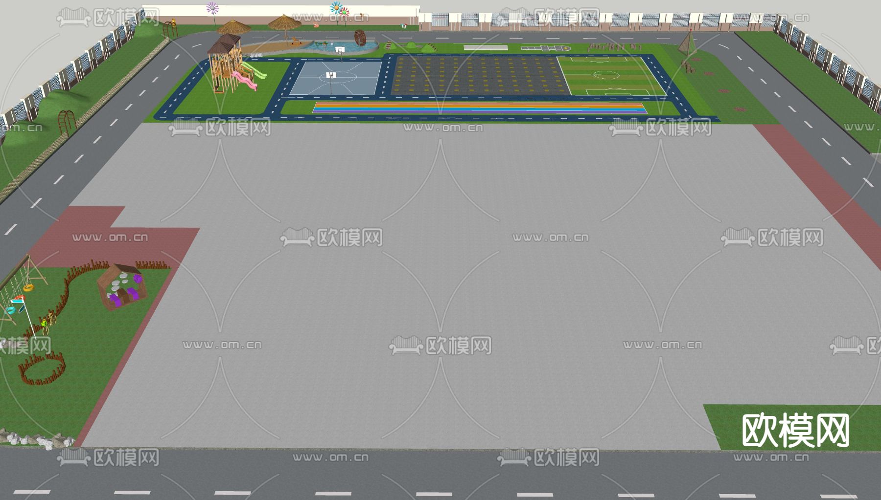 现代儿童乐园su模型下载