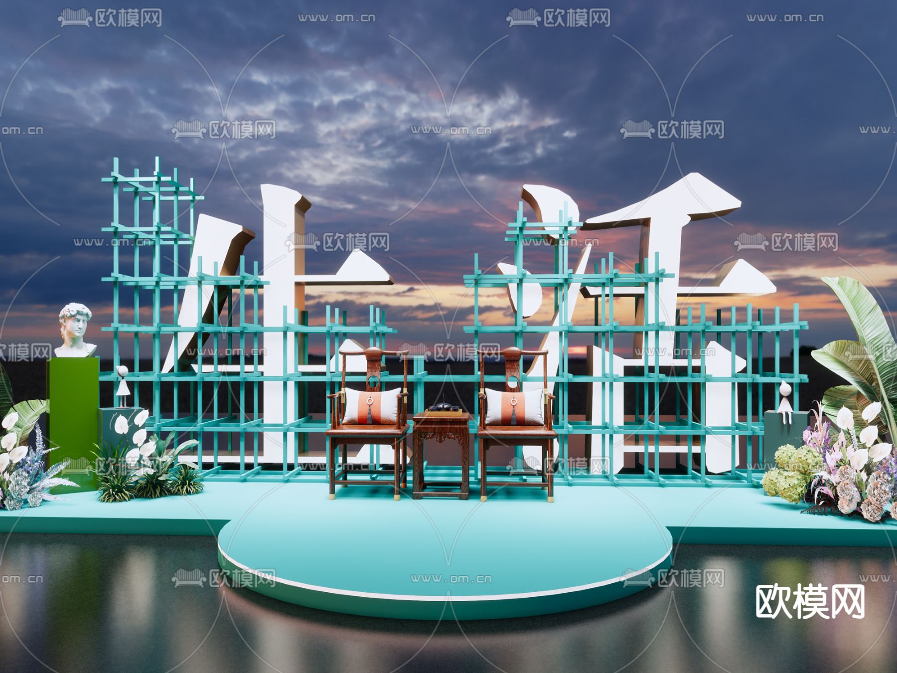 现代商业美陈su模型