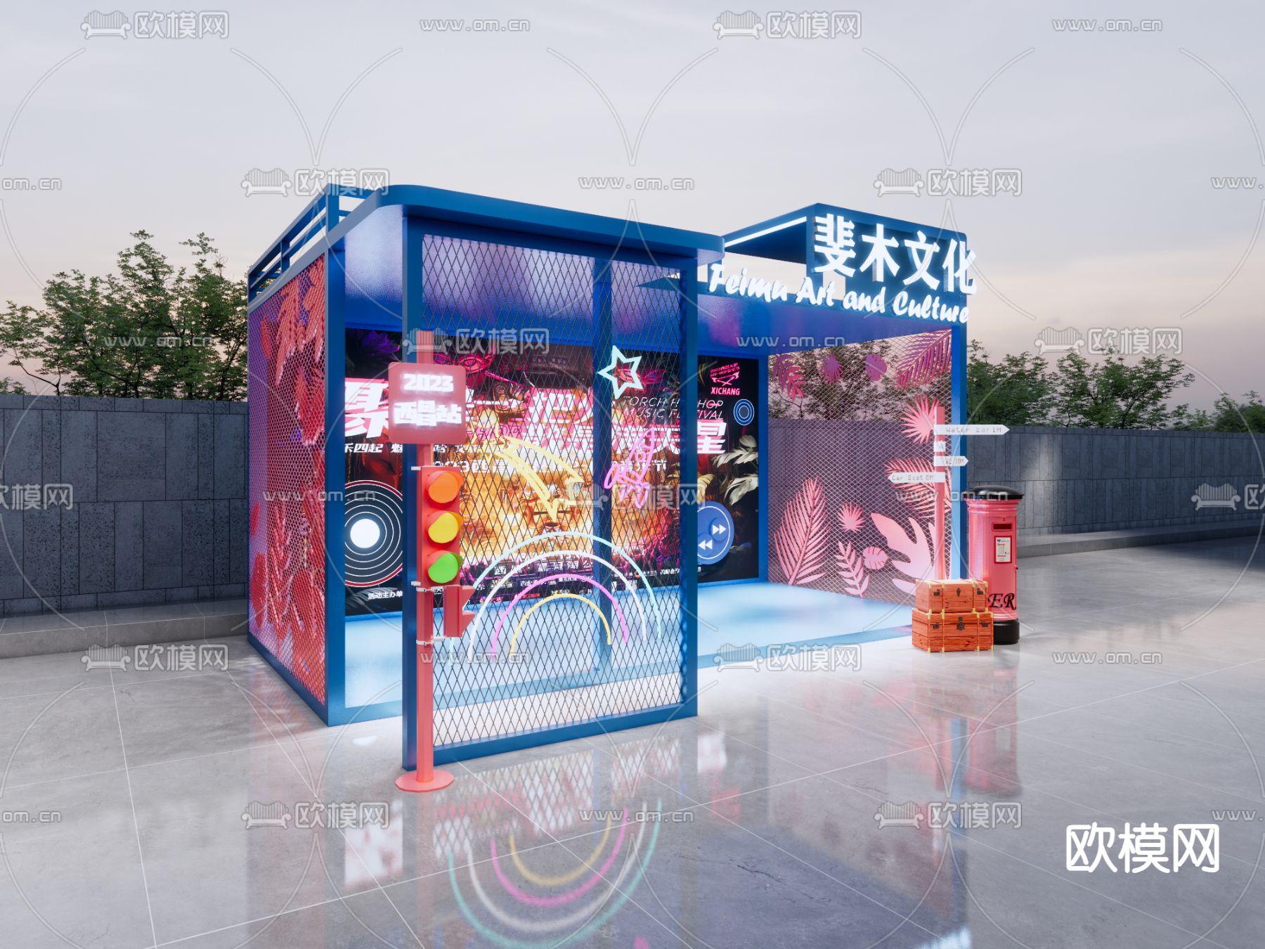 网红打卡 商业美陈su模型